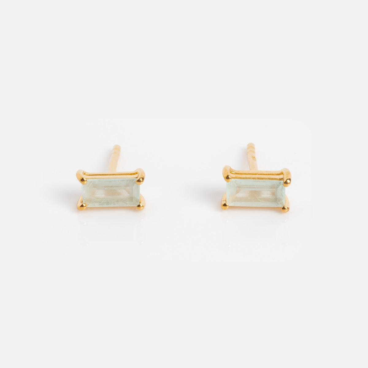 Birthstone Baguette Stud Earrings - Dainty Minimalist Jewelry for Women | Perfect Gift for Birthday, Anniversary & Everyday Wear