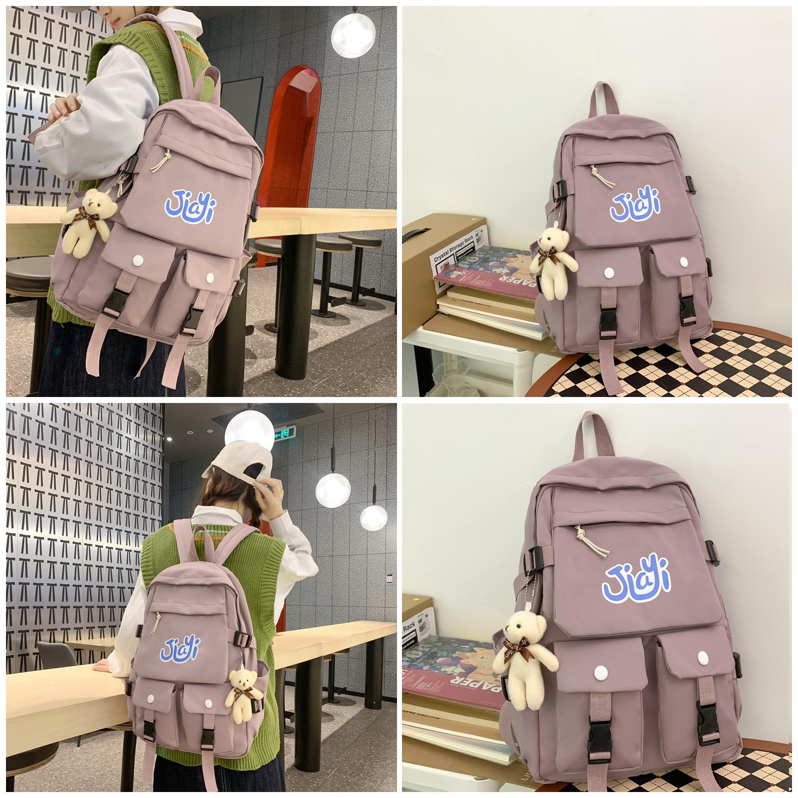Cute Aesthetic Backpack for Girls - Kawaii School Backpack with Pins & Accessories, Stylish Travel Rucksack for Teen Girls | Perfect for School, College & Everyday Use