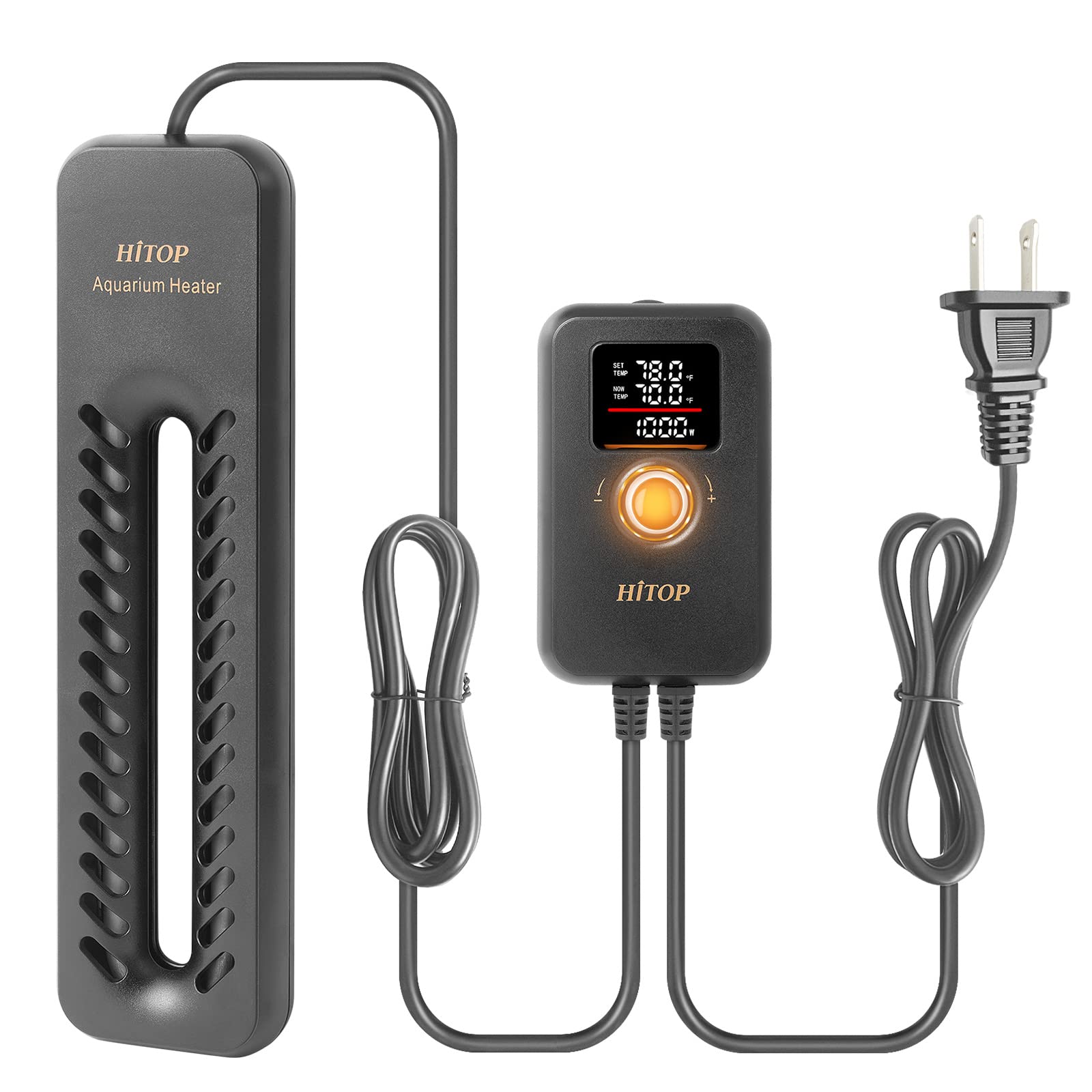 HITOP 1000W Titanium Aquarium Heater with Digital Thermostat - Submersible Fish Tank Heater for Freshwater & Saltwater (Up to 300 Gallons) - Perfect for Large Home Aquariums, Reef Tanks, and Aquatic Habitats