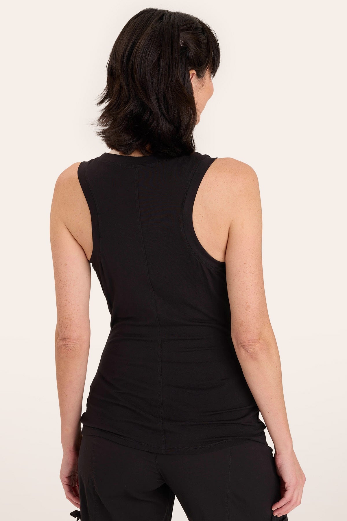 Black Essence Tank Top - Women's Casual Basic Slim Fit Stretch Cotton Shirt for Everyday Wear, Workout & Layering