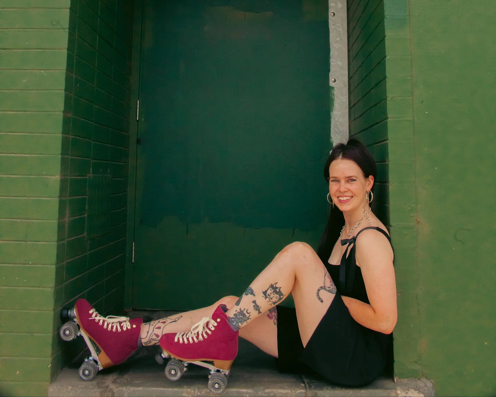 Chuffed Skates Wanderer Roller Skates for Women - Premium Burgundy Outdoor & Indoor Quad Roller Skates with Comfortable Padding - Perfect for Rink, Park, Street Skating and Fitness