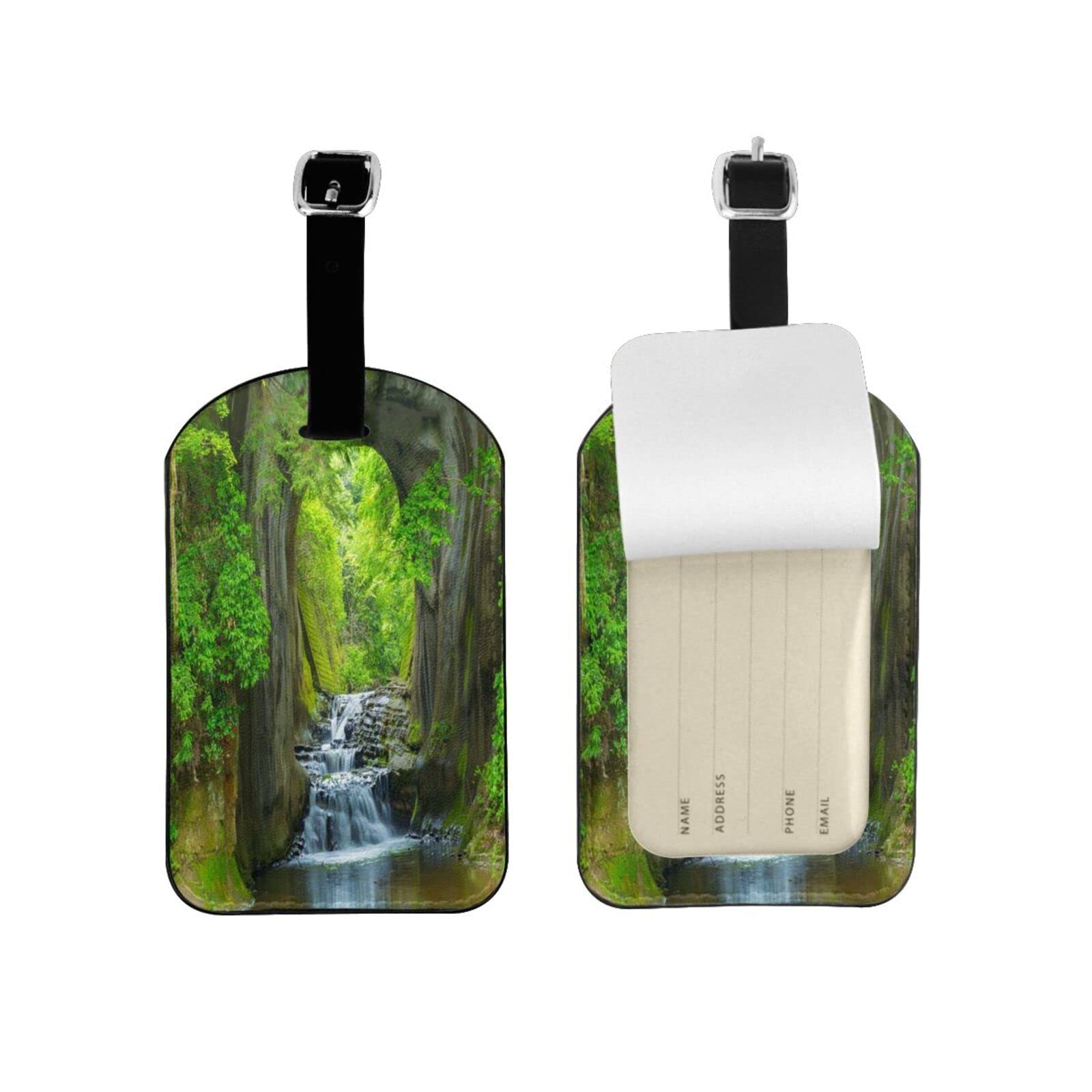 2 Pack Privacy Luggage Tags with Stainless Steel Rings & Address Cards - Durable Travel ID Tags for Suitcases, Backpacks & Carry-Ons - Perfect for Airports, Business Trips & Family Vacations