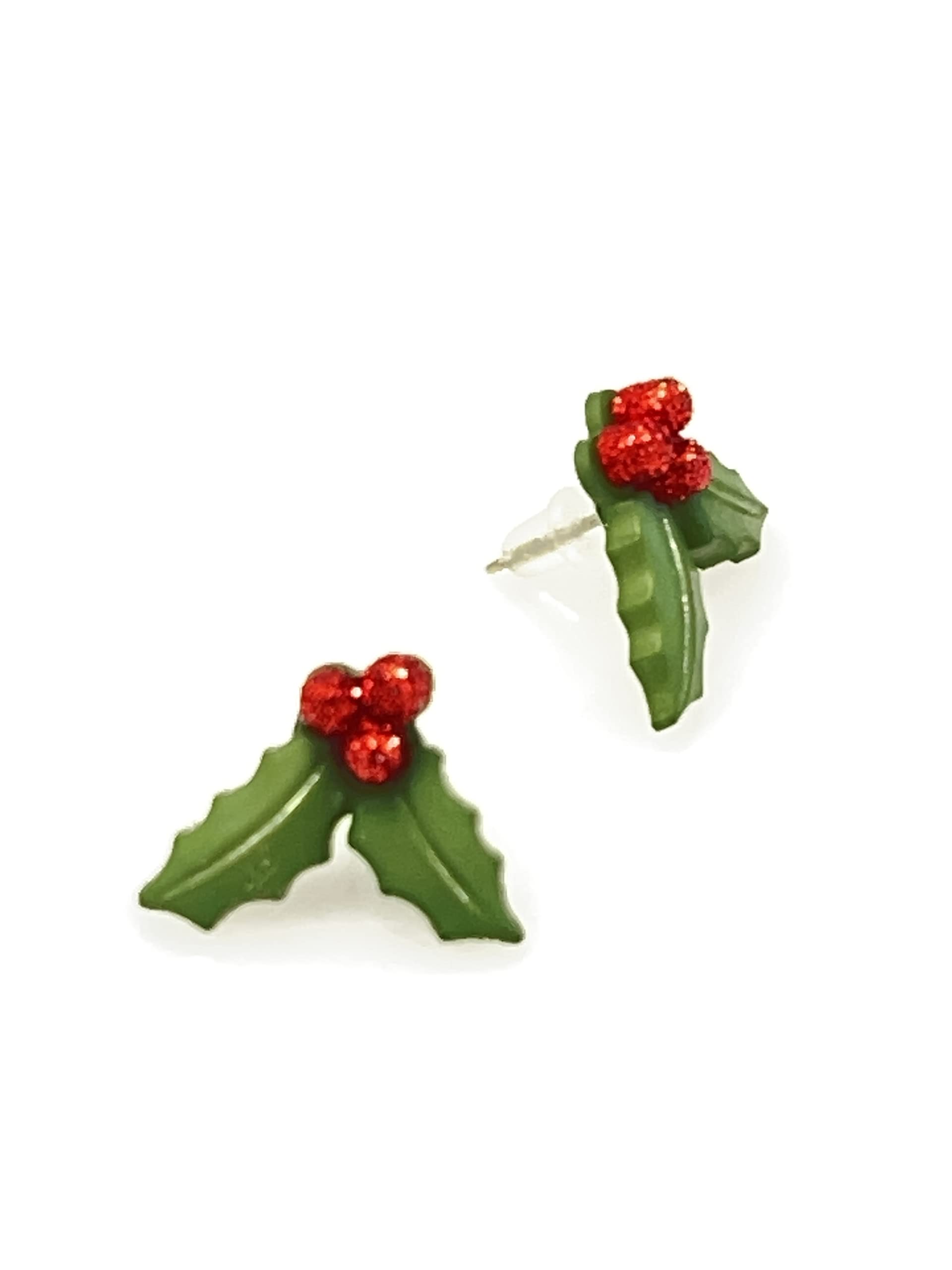 Christmas Red Holly Berry Post Earrings for Women - Festive Holiday Jewelry Gift for Christmas Party, Wedding & Winter Fashion Accessories