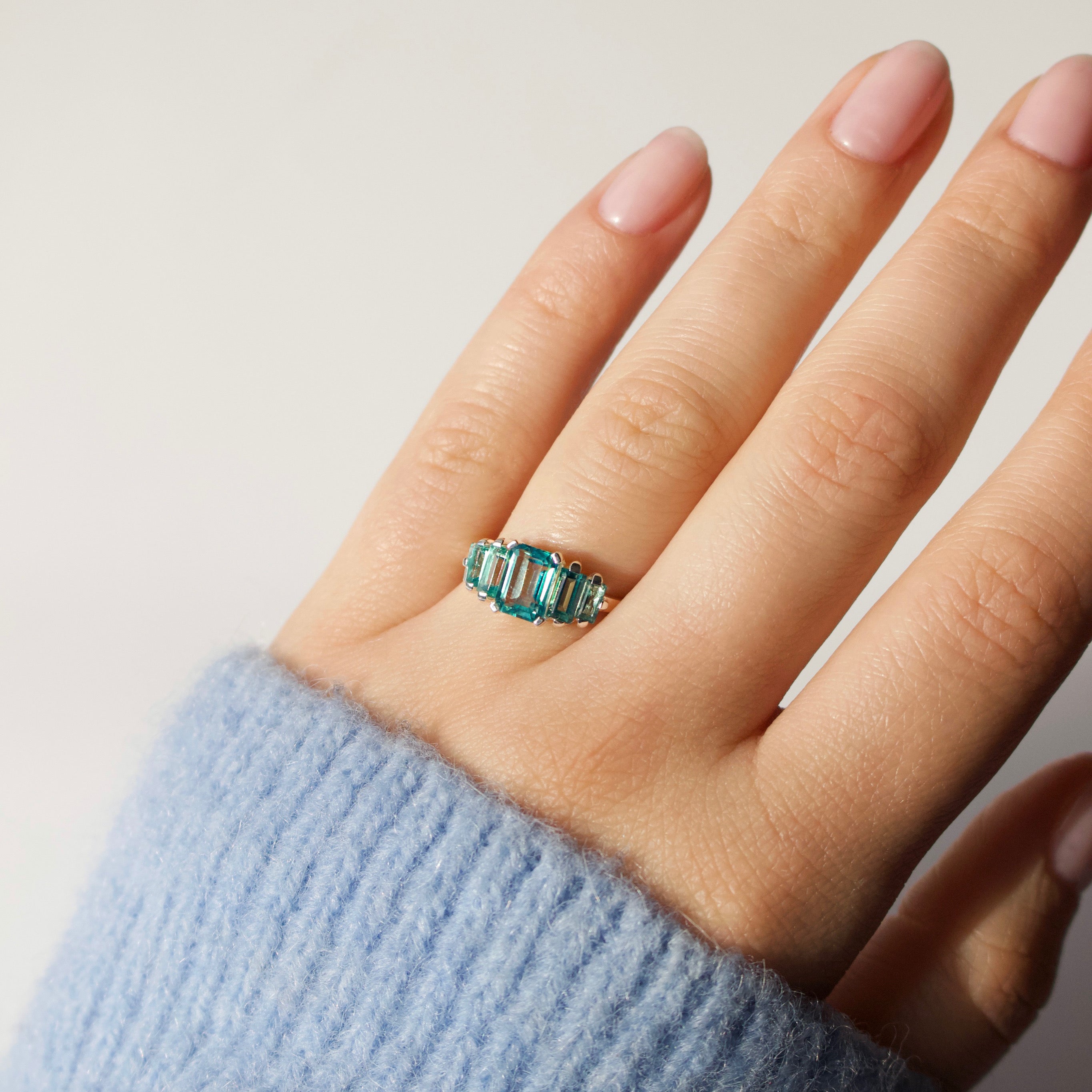 Fern Green Topaz Deco Ring – Vintage Style Art Deco Jewelry for Women – Perfect for Parties, Weddings & Special Occasions