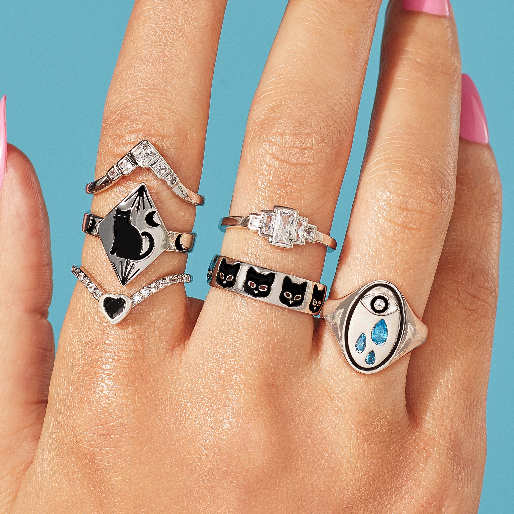 Cat Club Ring - Stylish Adjustable Cat-Themed Rings for Women & Girls - Perfect for Cat Lovers, Gifts, Parties & Everyday Wear