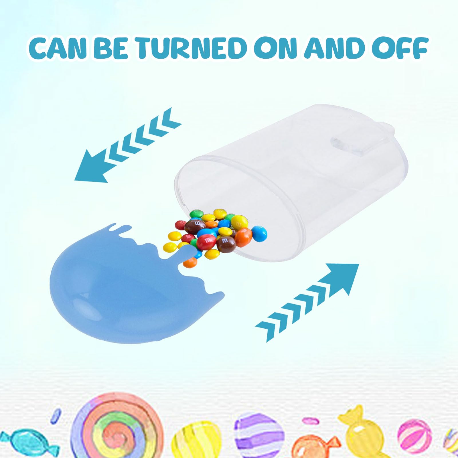 12Pcs Reusable Plastic Candy Storage Containers - Ice Cream Shaped Candy Jars for Treats, Party Favors & Wedding Supplies (4.3x2.0in, Blue) | Perfect for Birthday Parties, Baby Showers & Holiday Gift Packaging