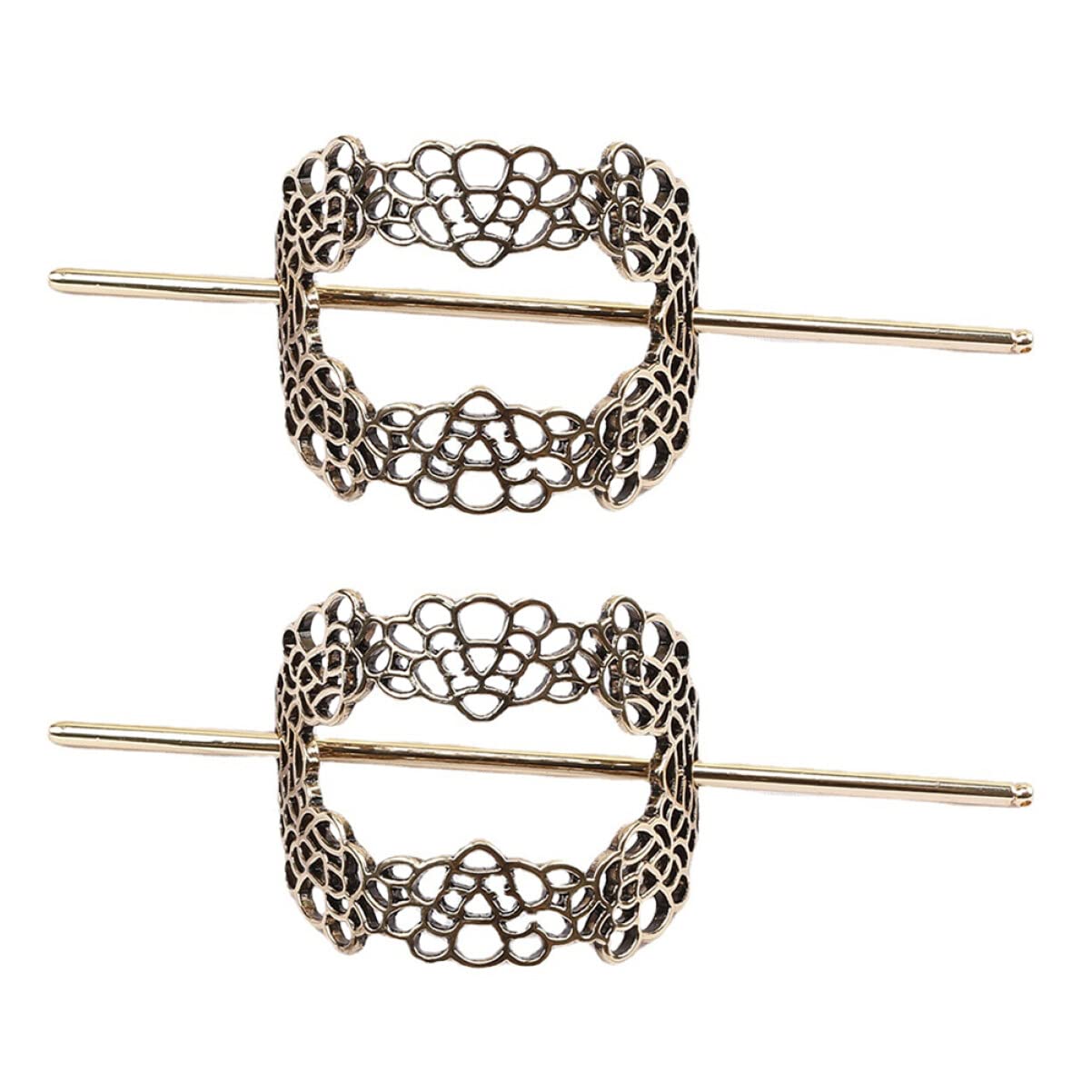 BELLIFFY 2-Pack Metal Hair Claw Clips for Women - Viking Celtic Alloy Bun Cuff Hair Styling Accessories | Perfect for Updos, Buns, and Boho Hairstyles