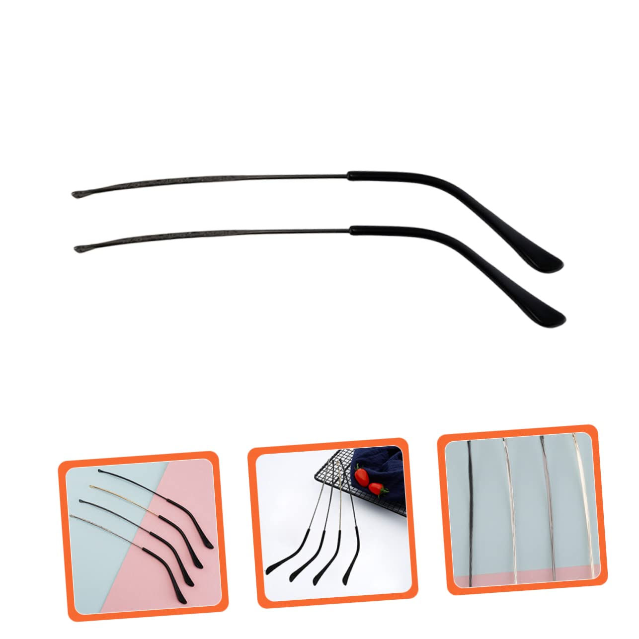 SOLUSTRE 3 Pairs Glasses Arm Covers, Replacement Temple Tips for Eyeglasses, Comfortable Ear Cushions for Metal Frames - Perfect for Reading, Working & Long Wear Comfort