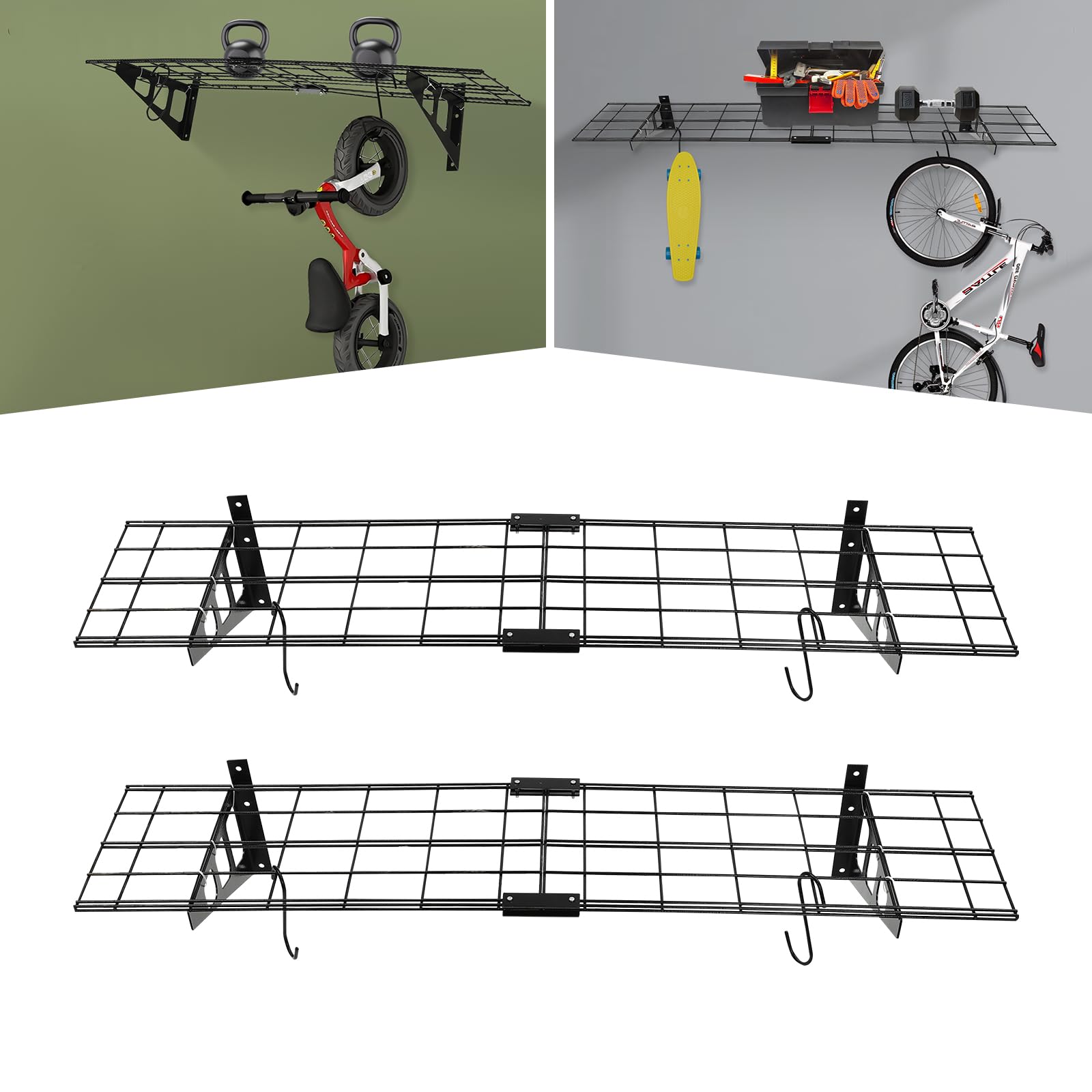 2 Pack Heavy Duty Wall Mounted Garage Shelves 12