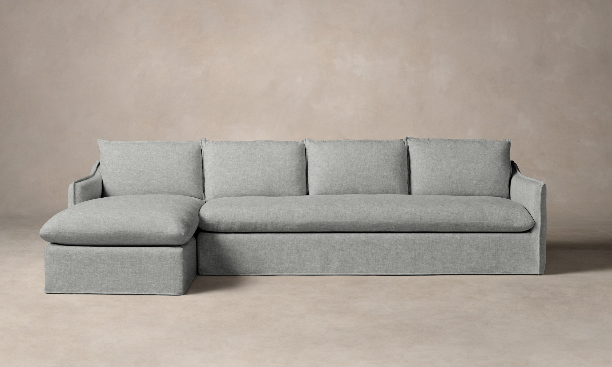 Dune Sectional Sofa with Performance Woven Chenille Fabric - Water & Stain Resistant - Perfect for Living Room, Family Room or Home Theater