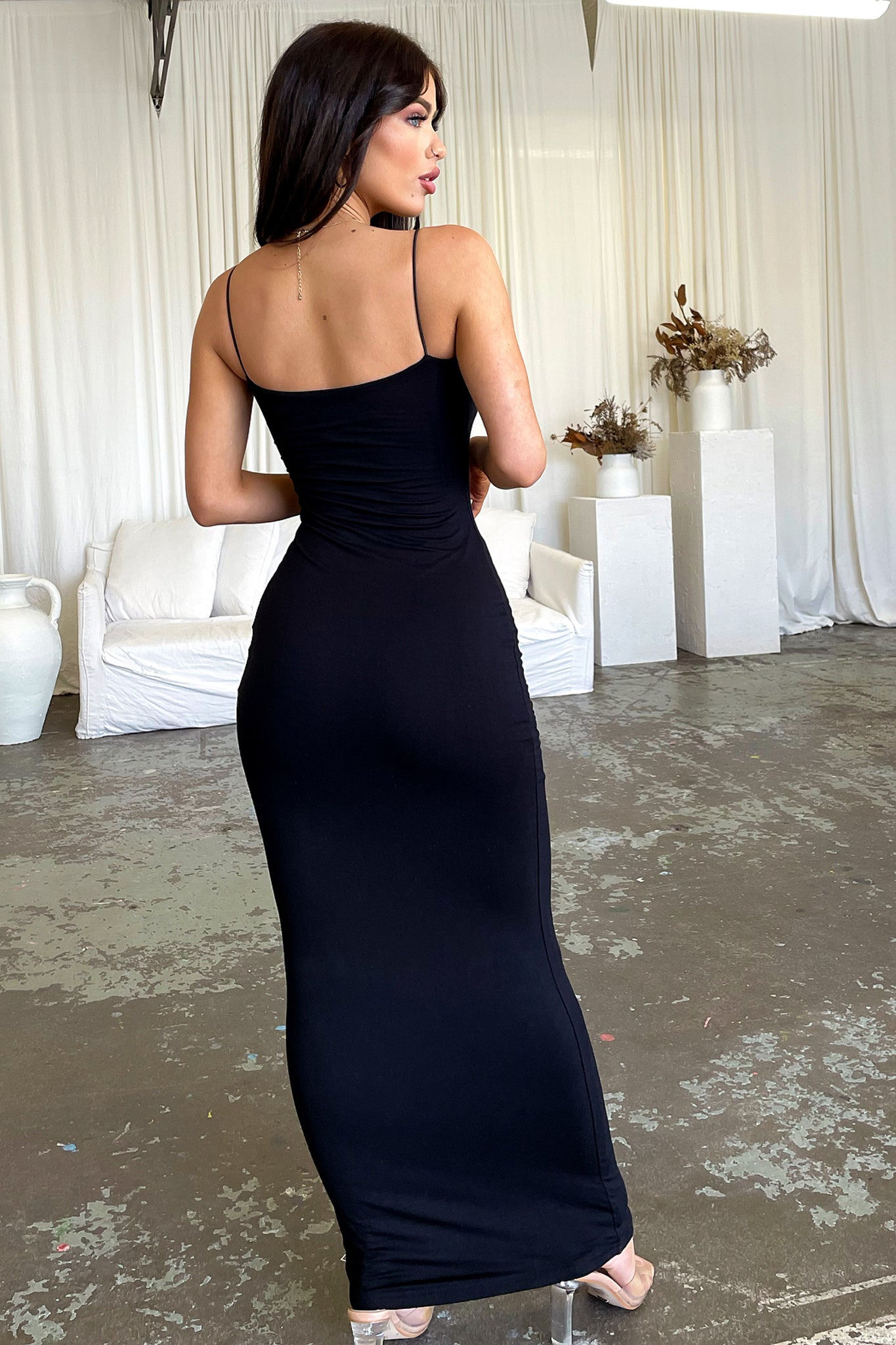 Elegant Black Mace Maxi Dress for Women - Perfect for Summer, Beach, and Casual Outings | Flowy & Comfortable Long Dress