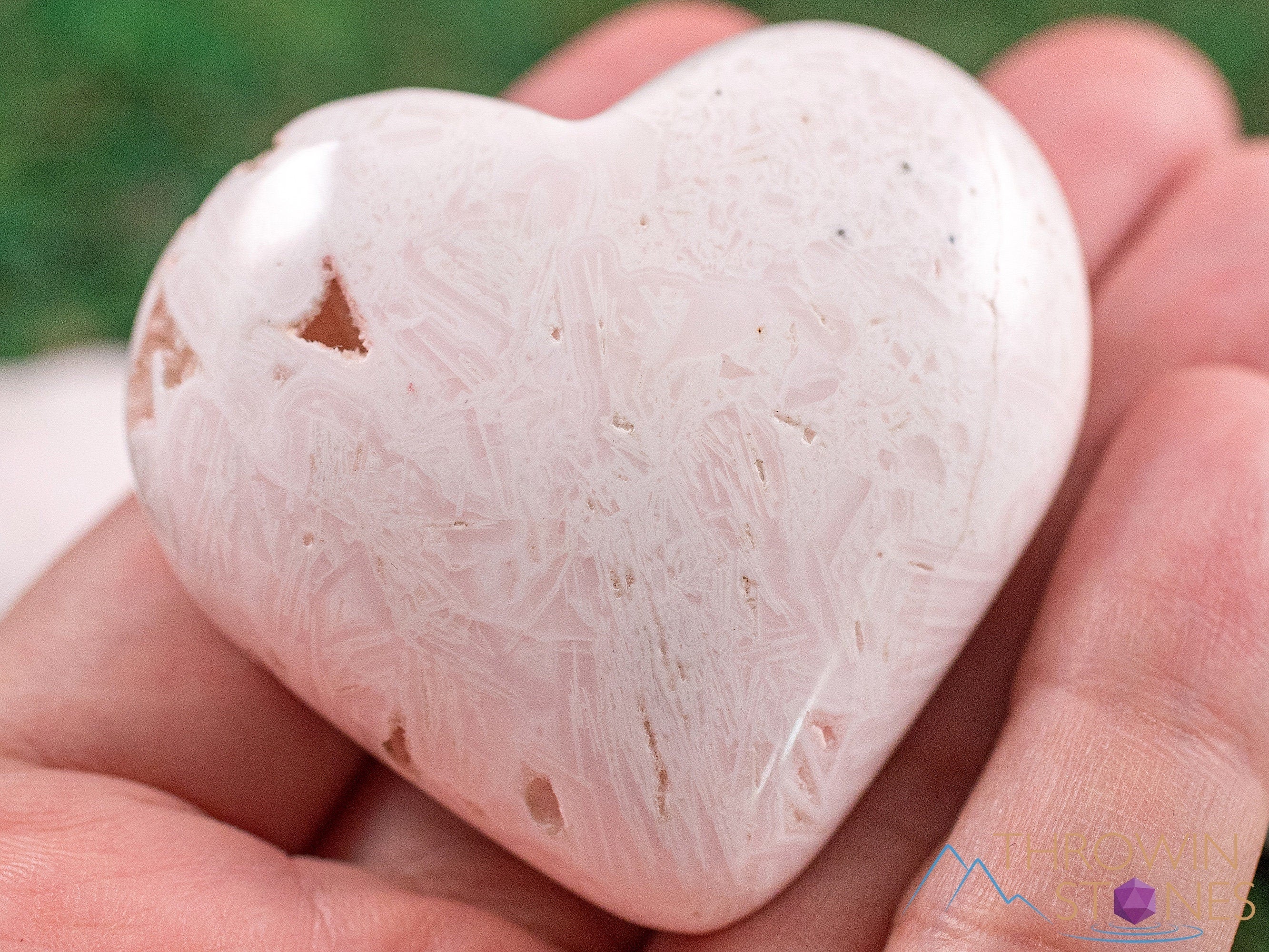 MANGANO CALCITE Crystal Heart - Natural Pitted Healing Stone for Self Care, Spiritual Healing & Home Decor | Perfect Gift for Mom, Meditation & Energy Balancing | E1888