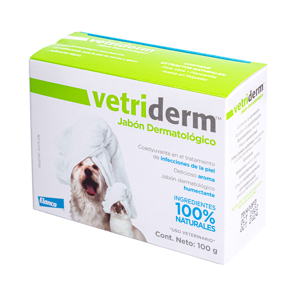 Vetriderm Dermatological Soap for Sensitive Skin Care in Dogs and Cats - 100g | Gentle Cleansing for Allergy-Prone Pets | Ideal for Bathing & Skin Irritation Relief