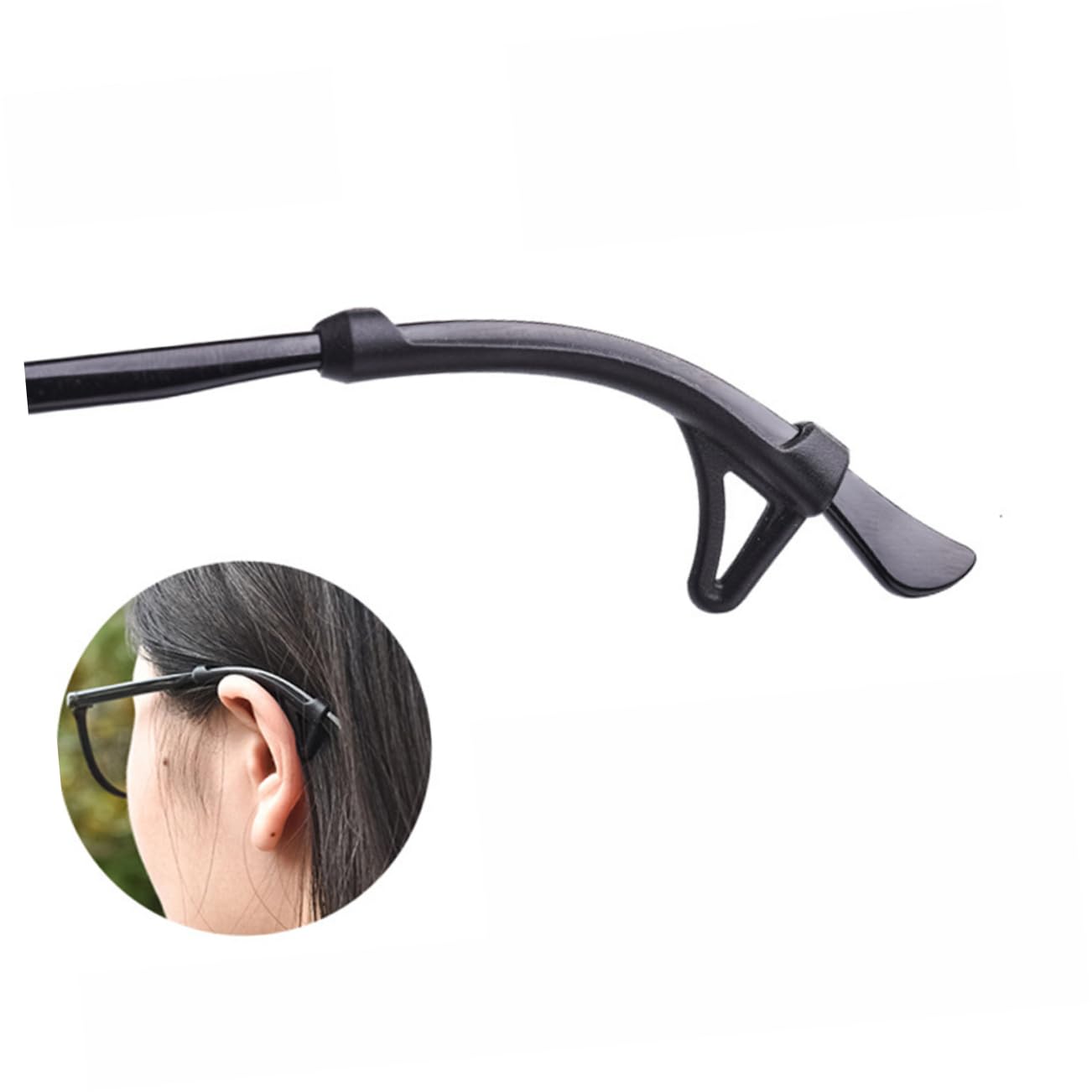 OSALADI 5 Pairs Non-Slip Silicone Glasses Grips - Anti-Slip Eyeglass Ear Hooks & Holders - Black Silica Gel Glasses Accessories for Secure Fit - Perfect for Sports, Reading & Daily Wear