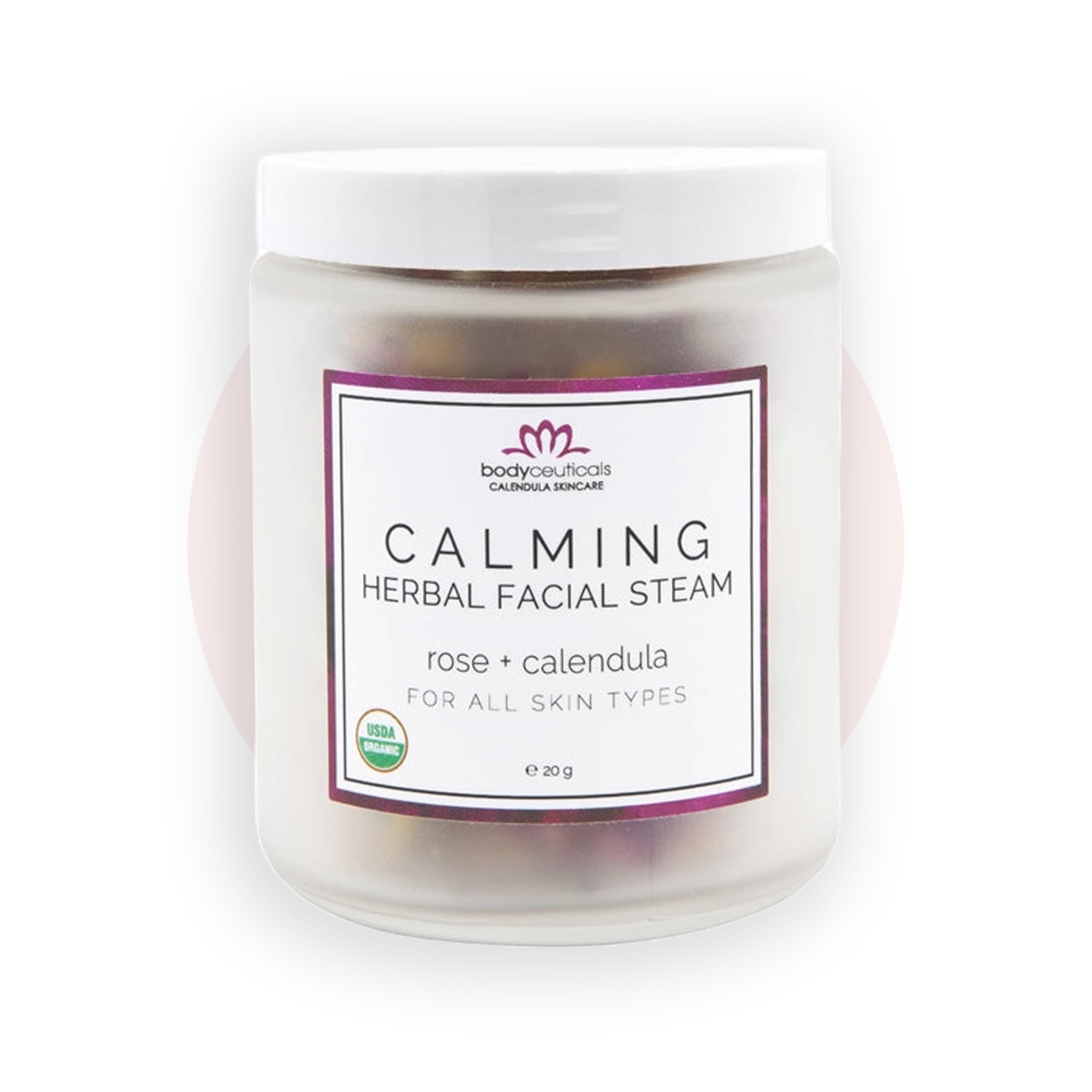 Organic Rose & Calendula Herbal Facial Steam - Soothing Hydrating Skin Care with Natural Flower Petals | Non-GMO, Gluten-Free, Wheat-Free, Soy-Free | Perfect for Spa Day, Self-Care Routine & Relaxation Therapy - 8 oz Jar
