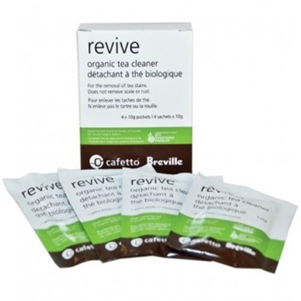 Organic Tea Cleaner for Coffee Makers - Breville Revive 4 Sachets | Descaling Solution for Keurig, Nespresso & Drip Coffee Machines | Perfect for Home & Office Use