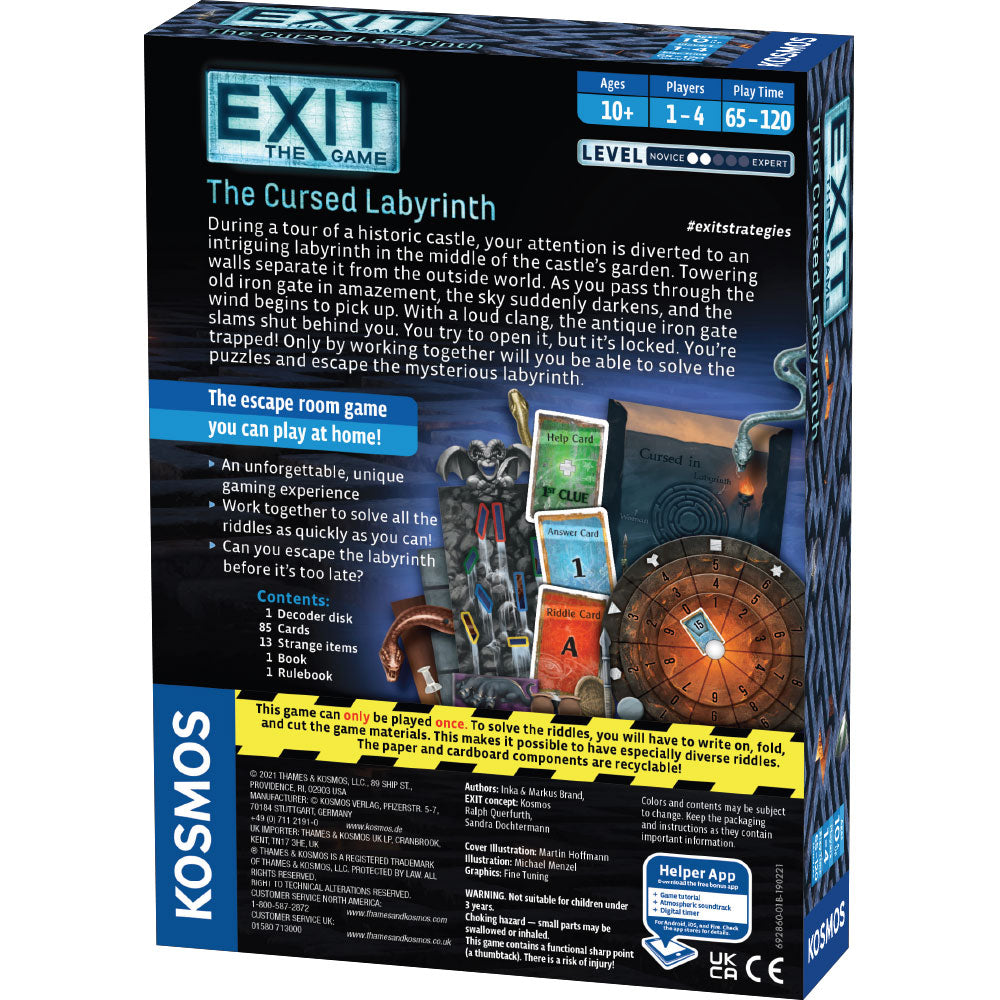 EXIT: The Cursed Labyrinth - Escape Room Board Game for Adults & Teens | Challenging Puzzle Adventure | Perfect for Family Game Night & Party Entertainment