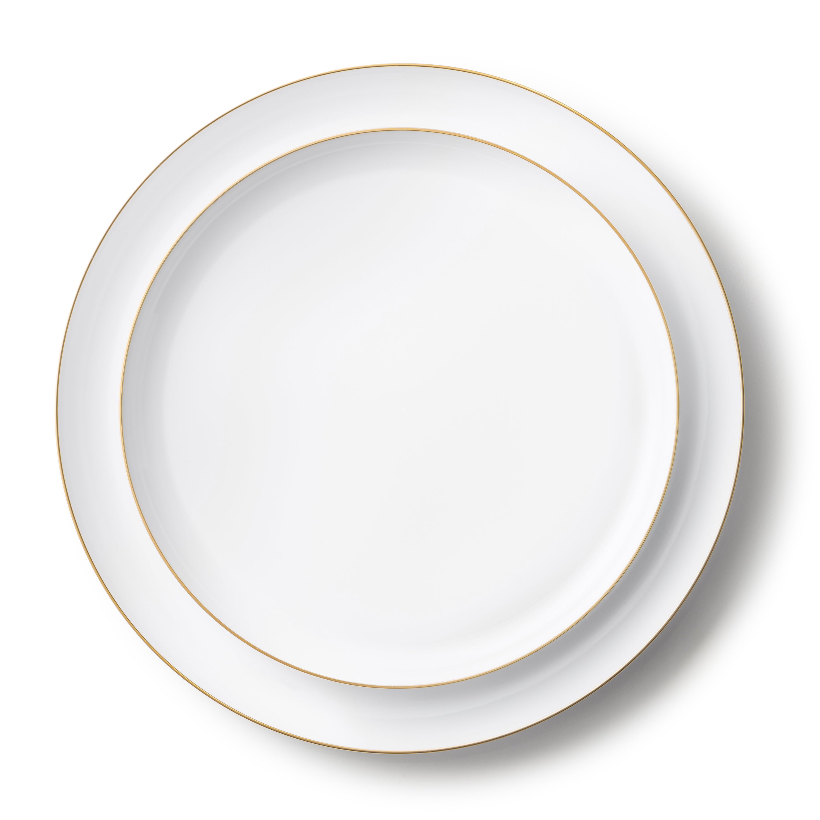 20-Piece Elegant White & Gold Round Plastic Dinnerware Set - Premium Disposable Plates, Bowls, Cups & Cutlery for 10 Guests - Perfect for Weddings, Parties, Catering & Outdoor Events