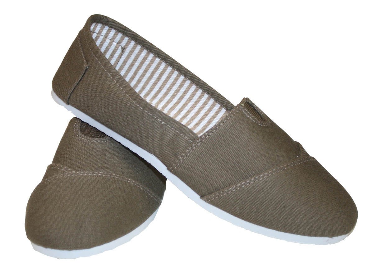 Women's Navy Blue Canvas Slip-On Flats - Comfortable Casual Shoes for Walking, Travel & Everyday Wear