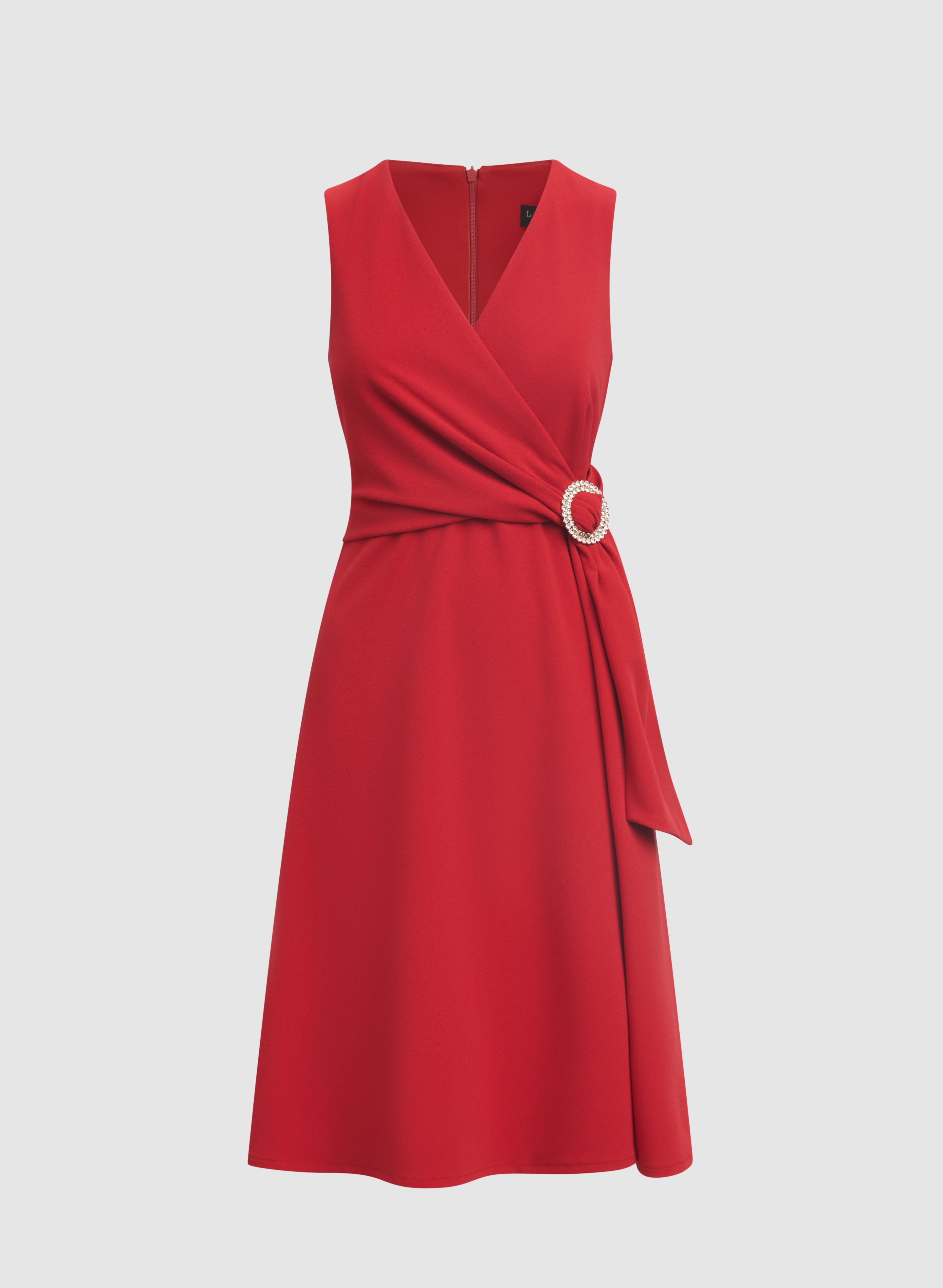 Elegant Crystal Buckle Embellished Party Dress for Women - Perfect for Evening Gala, Wedding Guest & Special Occasions