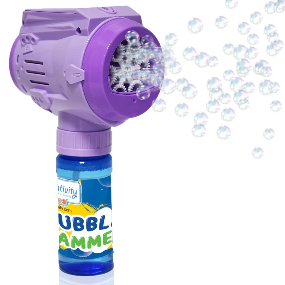 ArtCreativity Automatic Bubble Hammer Toy for Kids - Handheld Bubble Maker Machine with Included Bubble Solution, Creates Bigger & Easier Bubbles - Perfect Outdoor Birthday Gift for Boys & Girls (Great for Parties, Backyard Play & Summer Activities)