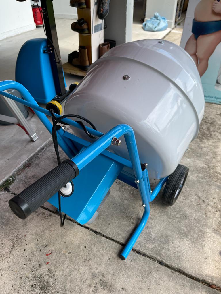 160L 240V Electric Cement Mixer with Motor - Blue & White (Model CMX HGJ160E) | Perfect for DIY Home Projects, Construction, and Concrete Work