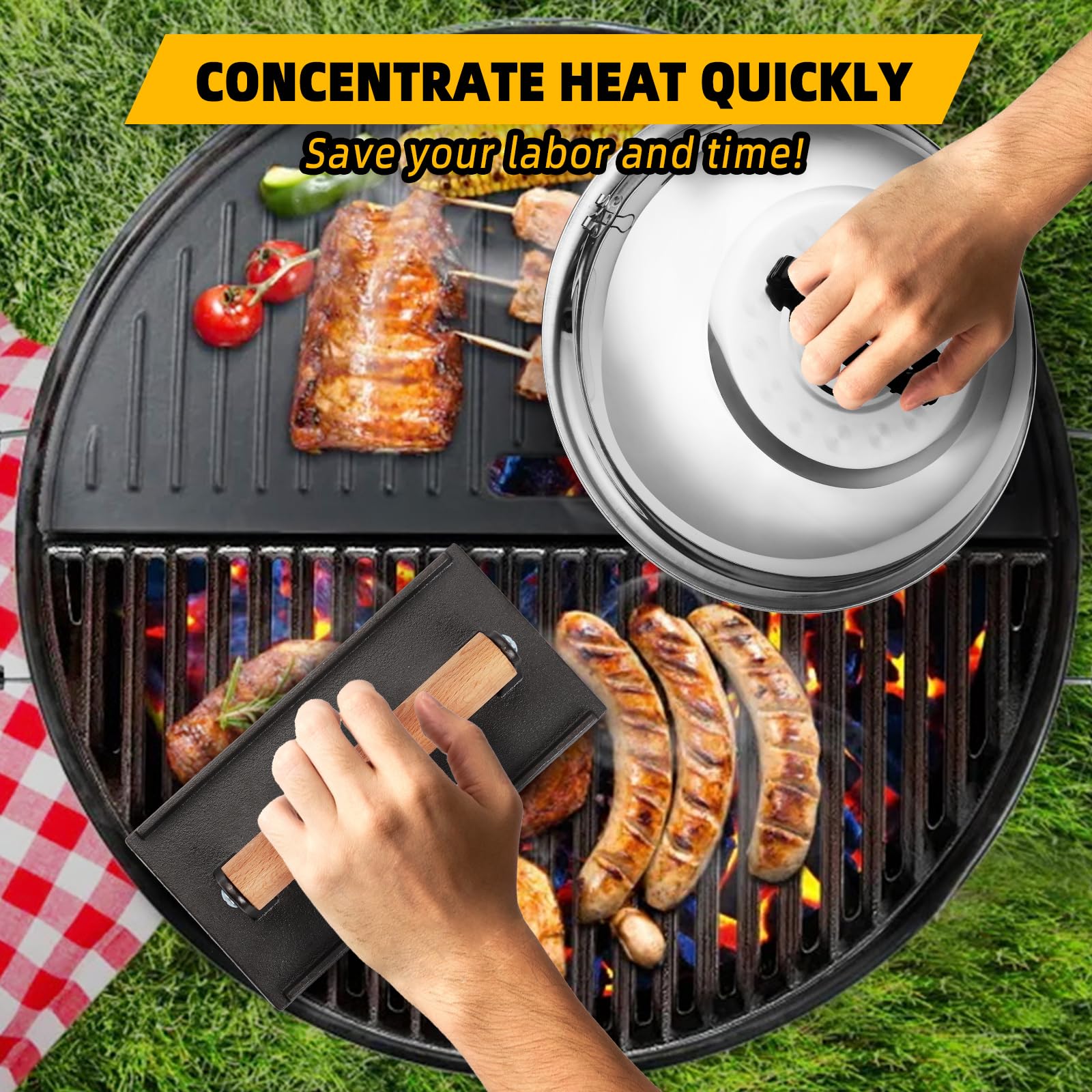 8PCS Blackstone Griddle Accessories Tool Kit - Professional Grade Flat Top Grill Set with Cheese Melting Dome, Burger Press, Chopper, Bottles & Carry Bag - Ideal for Outdoor BBQ, Camping, Backyard Cooking & Indoor Grilling