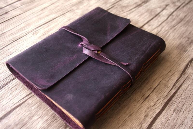 Premium Purple Leather Memory Book for School - Large Scrapbook for Graduation, Yearbook, and Photo Albums - Perfect for Preserving School Memories and Special Moments