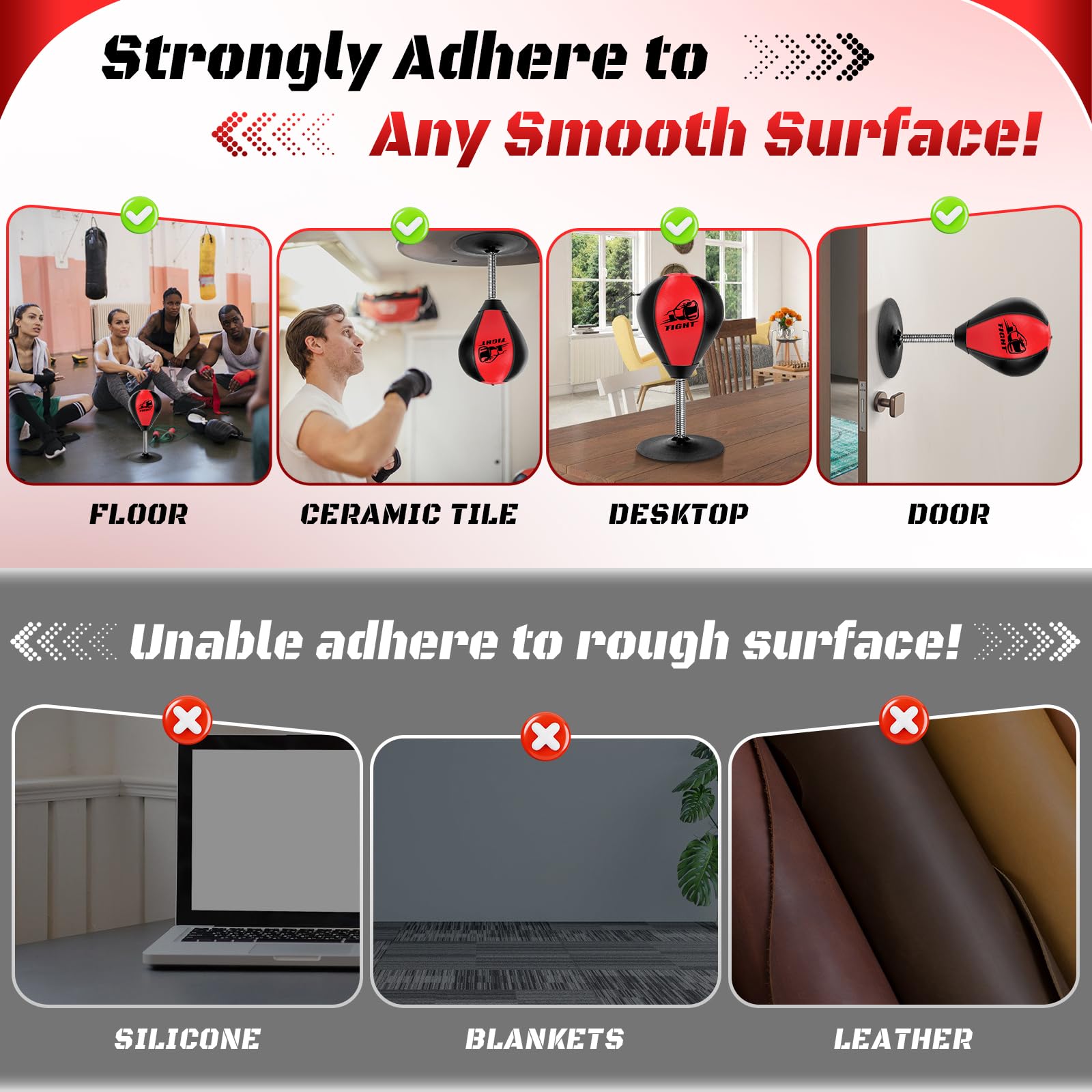 Desktop Punching Bag for Stress Relief - Boxing Speed Ball with Super Suction Cup for Office Desk - Perfect Christmas & Thanksgiving Gift for Boss, Coworkers - Great for Office Stress Relief & Quick Workout Breaks