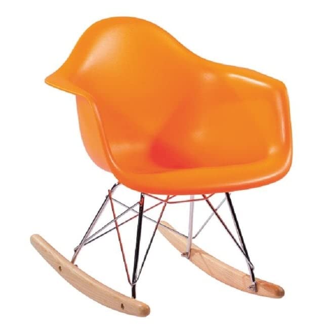 Overstock Kids Eiffel Rocking Chair - Orange Wooden Rocker for Toddlers & Children | Perfect for Nursery, Bedroom, or Playroom Decor