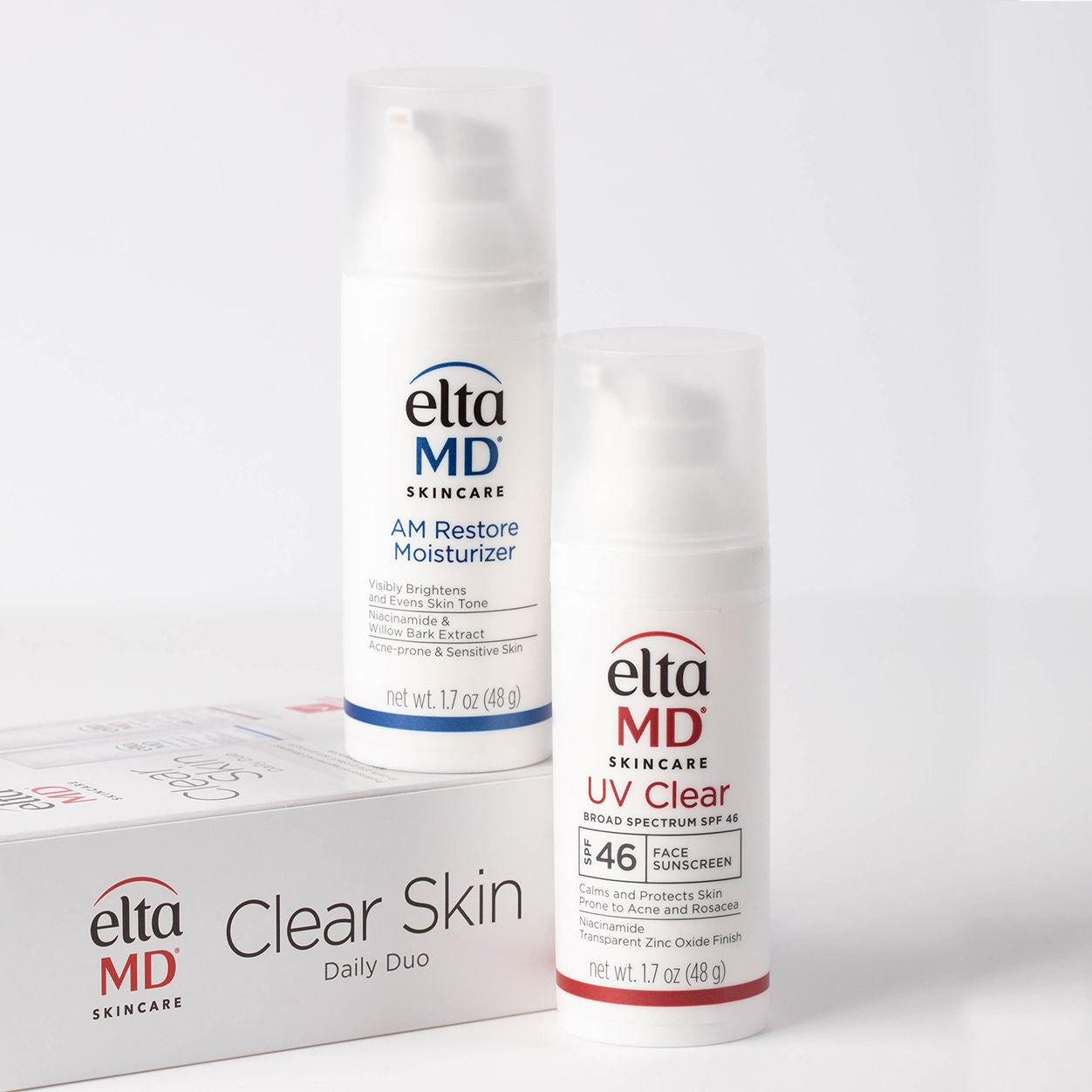 Clear Skin Daily Duo Kit - Acne Treatment & Moisturizing Set for Face Care - Perfect for Morning & Night Skincare Routine