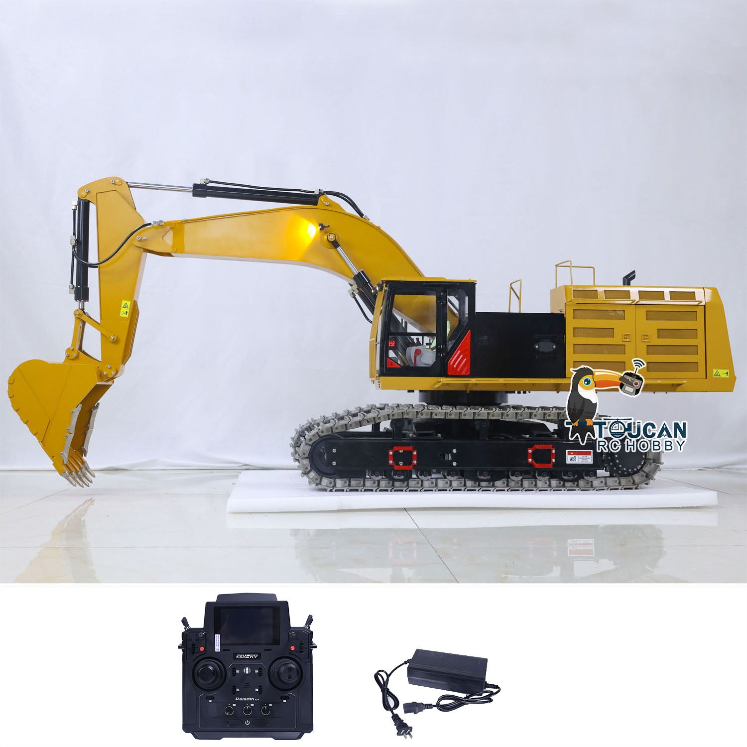 240KG Heavy Duty 1/8 Scale RC Hydraulic Excavator - 390F Metal Construction Vehicle with Remote Control, ESC, Servo & Light/Sound System (Ready-to-Run) - Perfect for Construction Simulation, Outdoor Play & Professional RC Enthusiasts