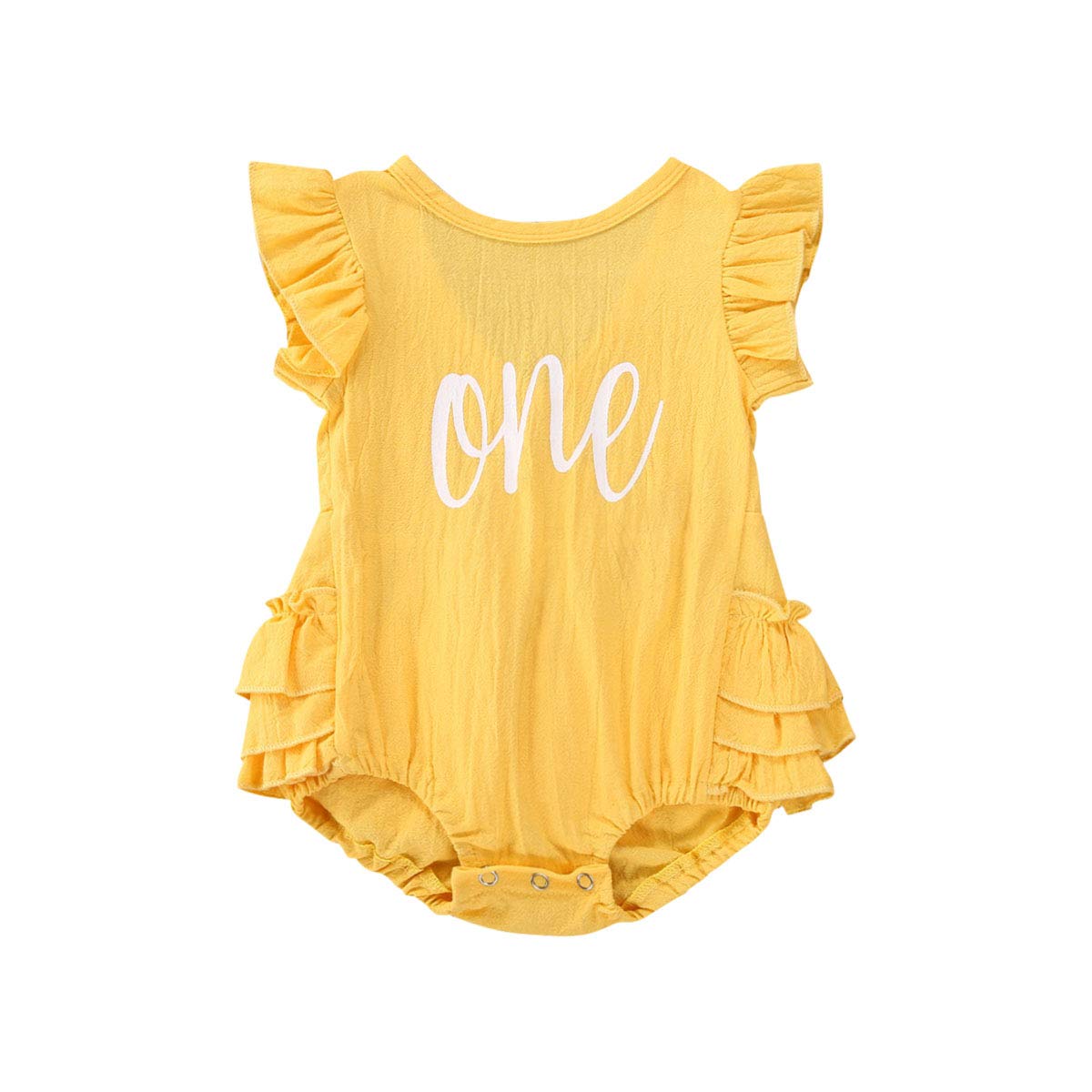 Newborn Baby Girls' One-Letter Printed Romper - Short Sleeve Jumpsuit & Summer Playsuit Outfit for 0-3 Months | Perfect for Photo Shoots, Playdates & Outdoor Adventures