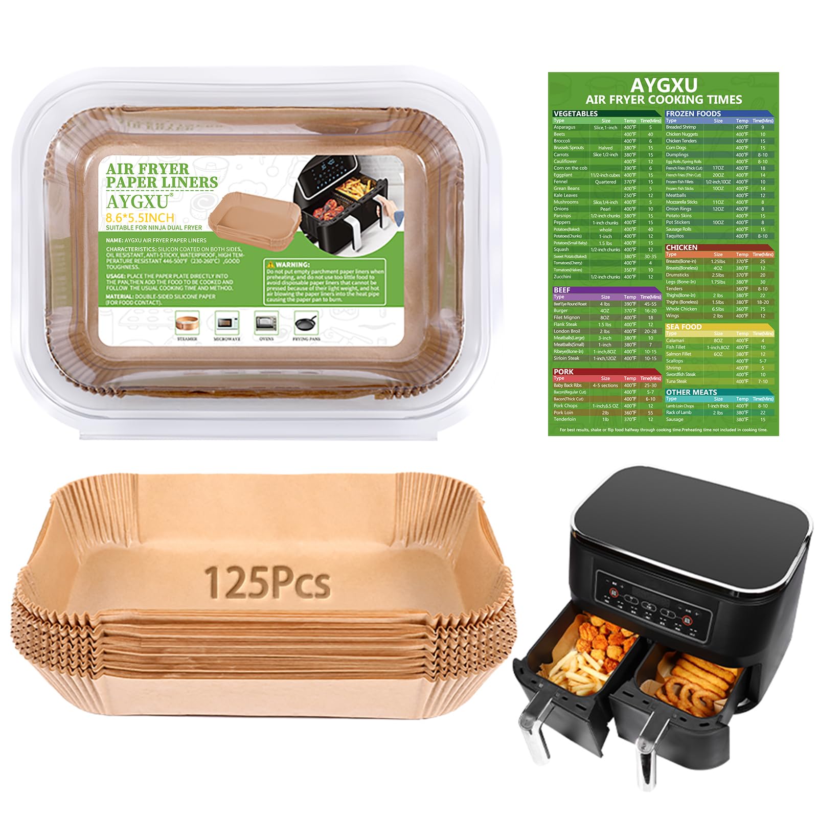 125PCS Air Fryer Liners - 8.6