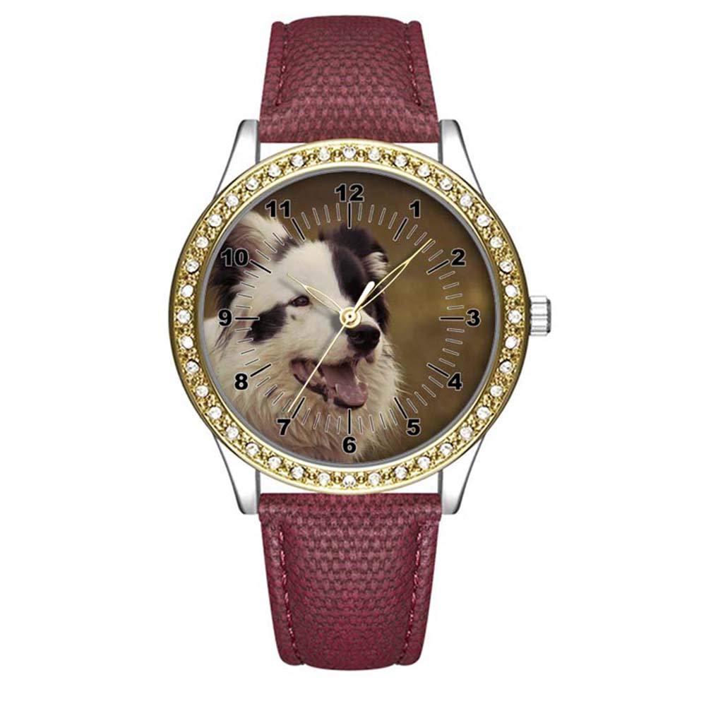 Diamond Women's Leather Watch - Fashion Casual Gold Watches for Women, Waterproof Brown Wrist Watch with Elegant Design | Perfect for Daily Wear, Office, and Special Occasions
