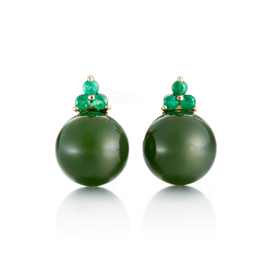 Madison Earrings - Green Nephrite Jade & Emerald Gemstone Jewelry for Women | Elegant Gift for Weddings, Parties & Special Occasions