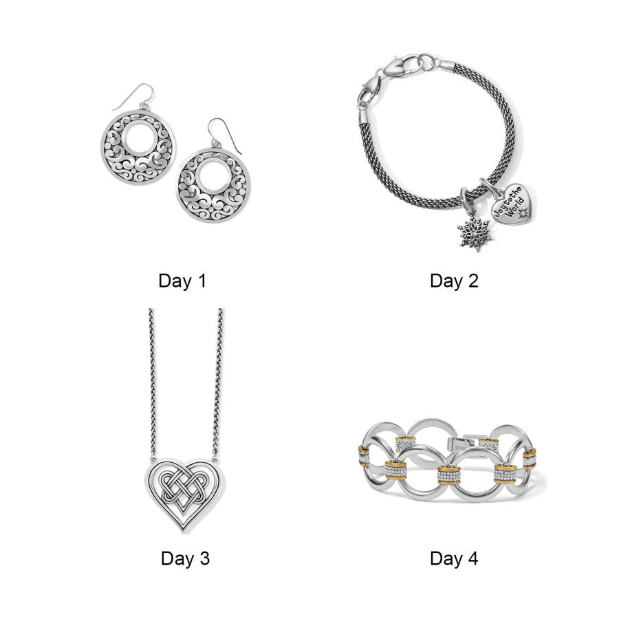 10 Days of Brighton Jewelry Advent Box - Holiday Gift Set with 10 Unique Jewelry Pieces for Christmas Countdown, Party Favors & Festive Surprises