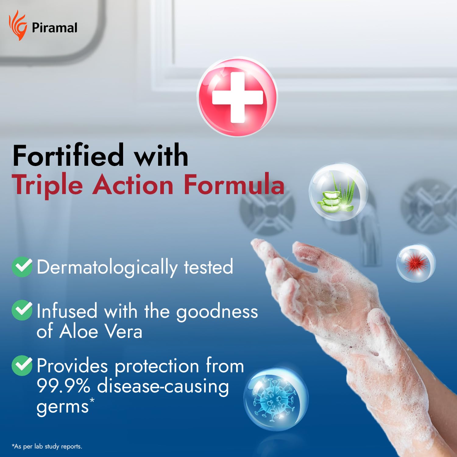 Tri-Activ Liquid Hand Soap Refill Pack - 750ml x 3 (2250ml Total) | 99.9% Germ Protection with Aloe Vera & Avocado | Gentle Moisturizing Hand Wash for Dry Skin | Perfect for Home, Office & Travel Use