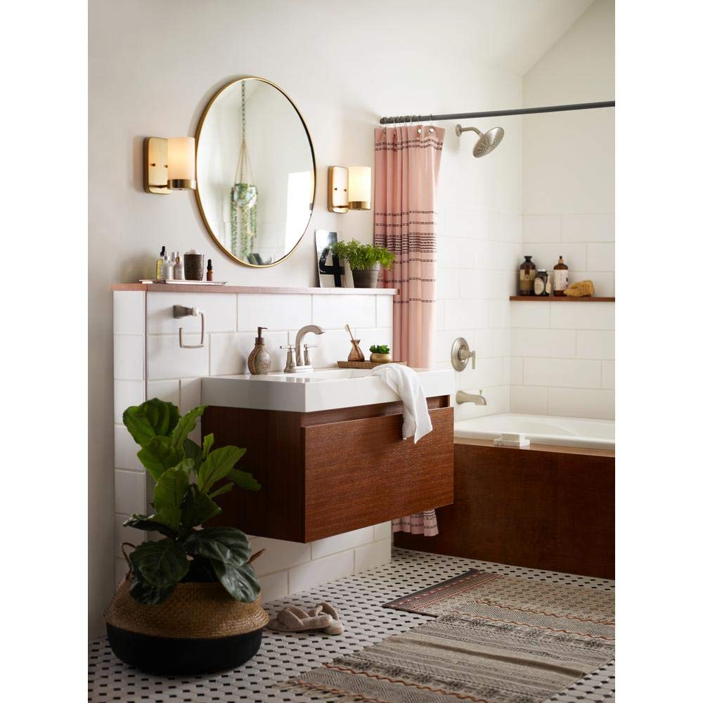 Moen Ayda Single-Handle 1-Spray Brushed Nickel Shower Faucet with Spot Resist Finish (Valve Included) - Perfect for Modern Bathroom Renovations and Spa-Like Shower Experiences
