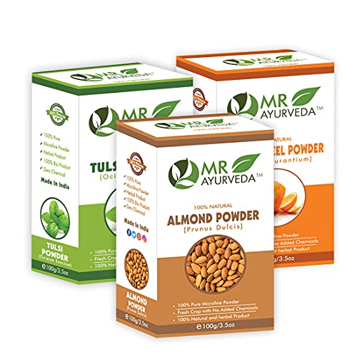 Almond Powder + Tulsi Powder + Orange Peel Powder