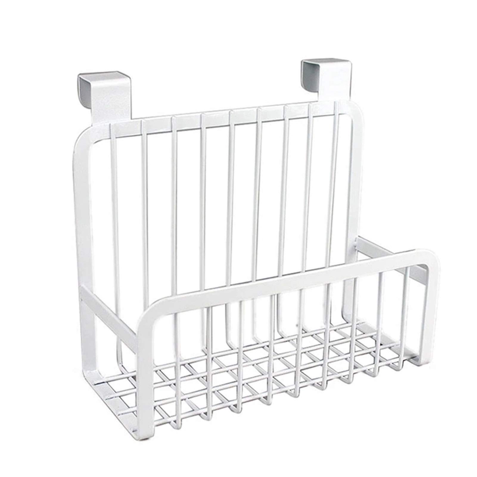 WUCHENG White Carbon Steel Hanging Spice Rack - Durable Kitchen Cabinet Organizer for Spice Bottles, Drawer & Door Storage - Perfect for Pantry, RV & Small Space Organization
