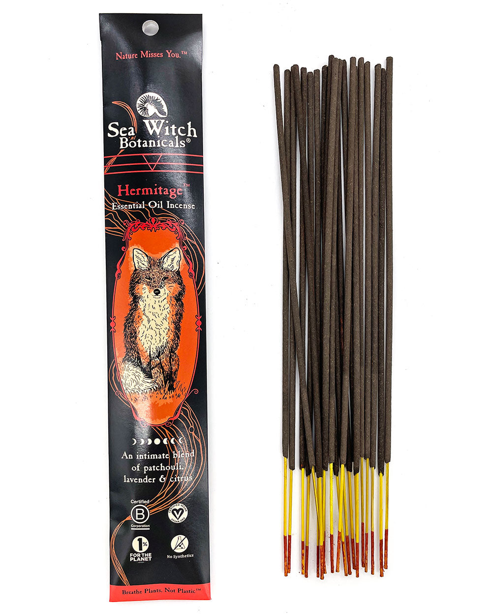 Premium Hermitage Incense Sticks - Patchouli, Lavender & Citrus Fragrance (20 Count) for Meditation, Yoga & Home Aromatherapy