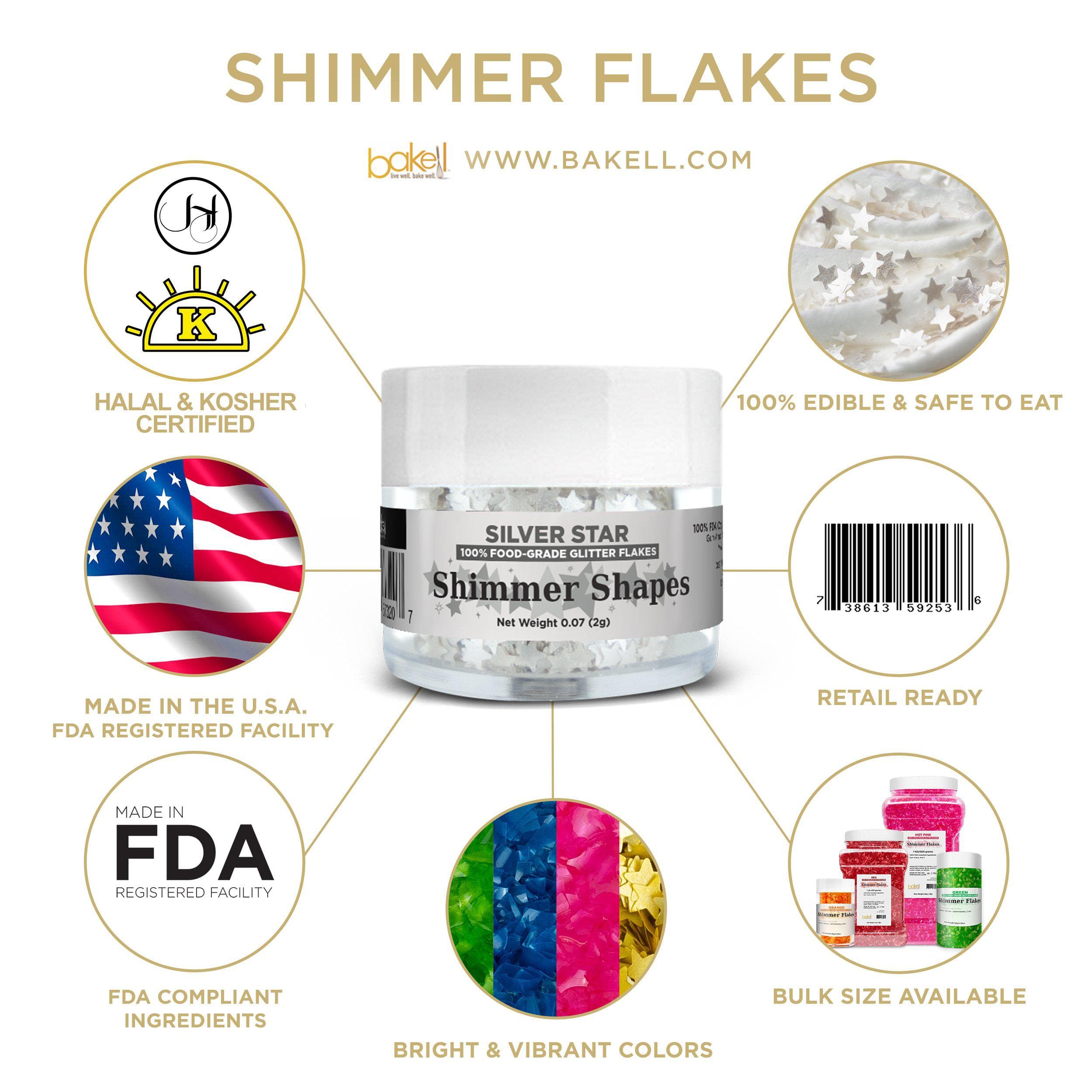 Christmas Candy Cane Edible Shimmer Flakes - 4 Pack Holiday Baking Decorations for Cookies, Cakes & Desserts - Perfect for Christmas Parties, Gift Giving & Festive Treats