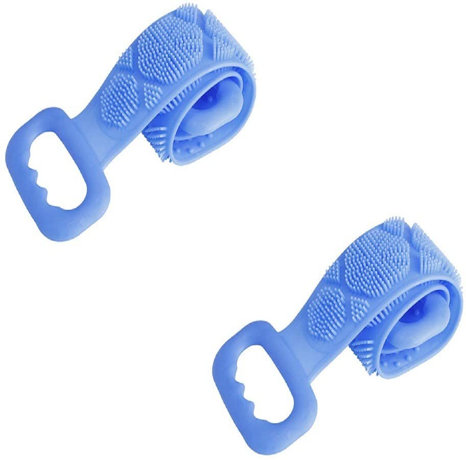 Premium PVA Silicone Body Scrubber - Exfoliating Bath & Shower Cleaning Belt (2-Pack) - Gentle Skin Exfoliation for Men & Women - Perfect for Spa, Gym & Travel Use