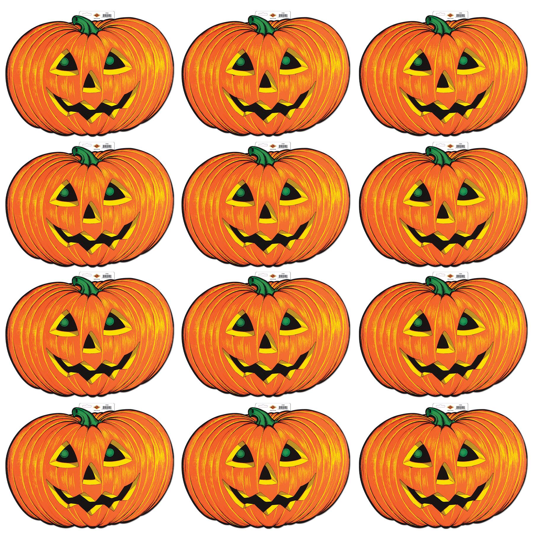 12 Pack Beistle Halloween Party Jack O'Lantern Faces - DIY Pumpkin Carving Stencils for Halloween Decorations & Fall Party Supplies