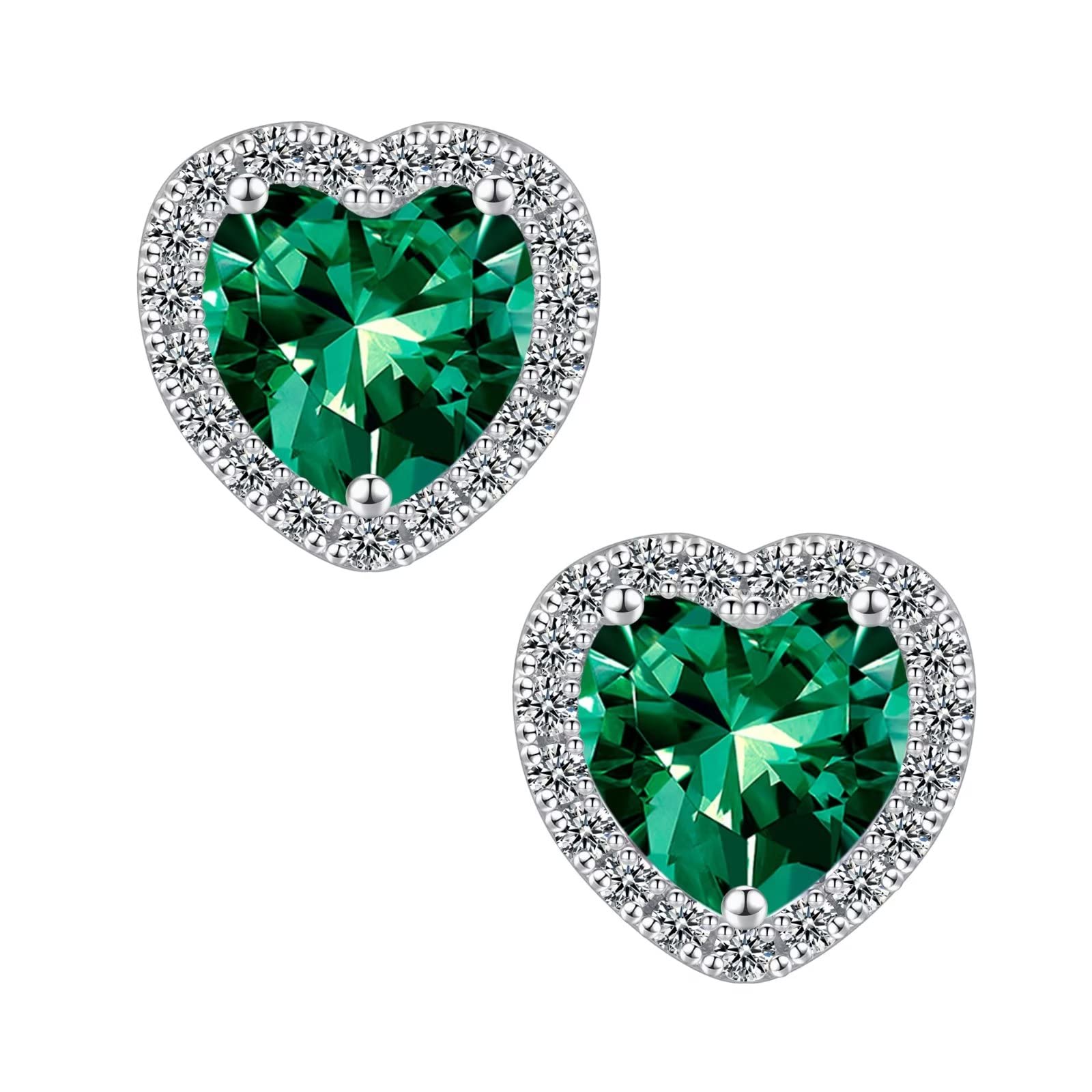 Sterling Silver Birthstone Stud Earrings for Women - Elegant Jewelry Gifts for Wife, Mom, Girlfriend | Perfect for Anniversary, Christmas, Mother's Day & Birthday | Ideal for Everyday Wear, Date Nights & Special Occasions