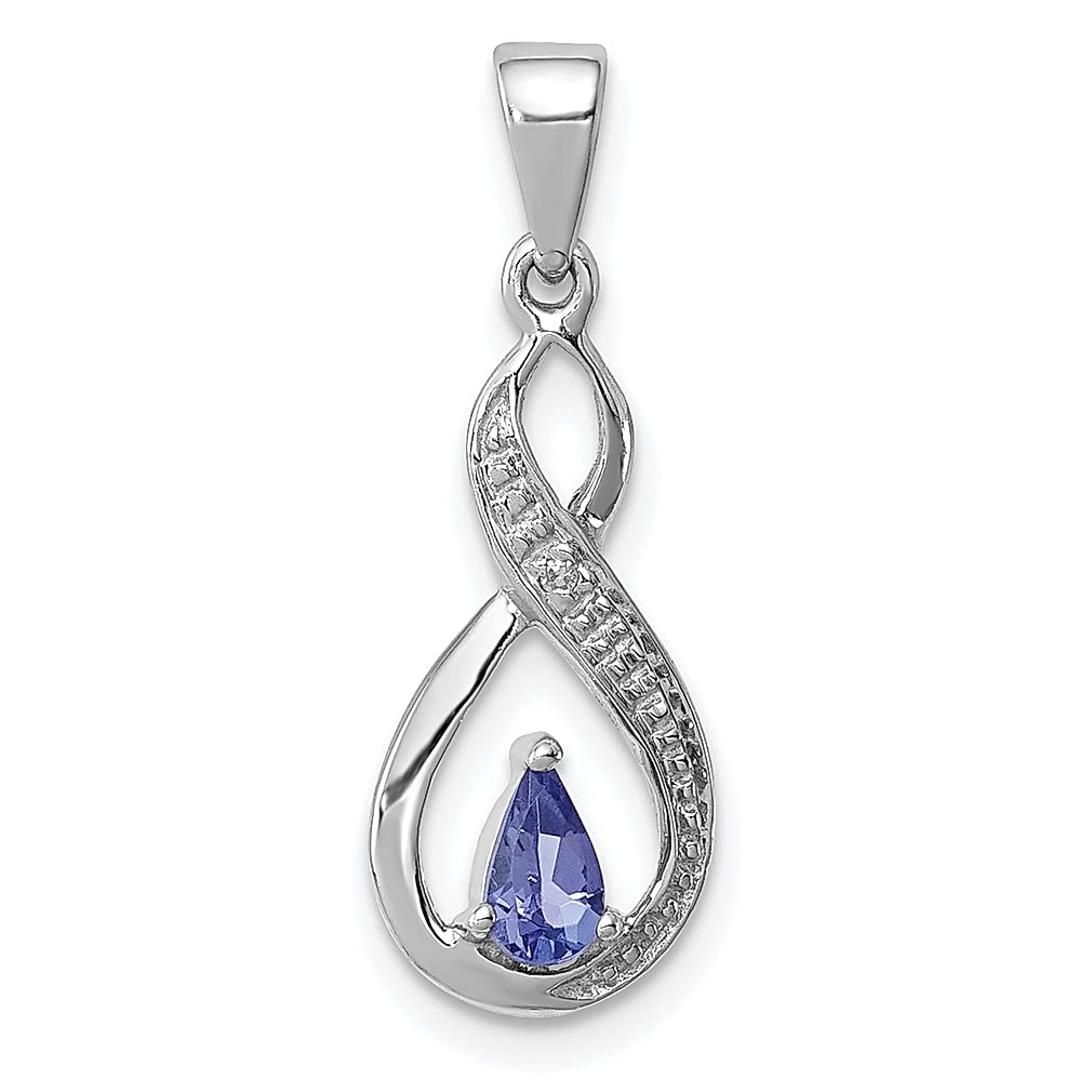 925 Sterling Silver Blue Tanzanite & Diamond Pendant Necklace for Women - Elegant Gemstone Jewelry Gift for Her - Perfect for Anniversaries, Birthdays & Special Occasions