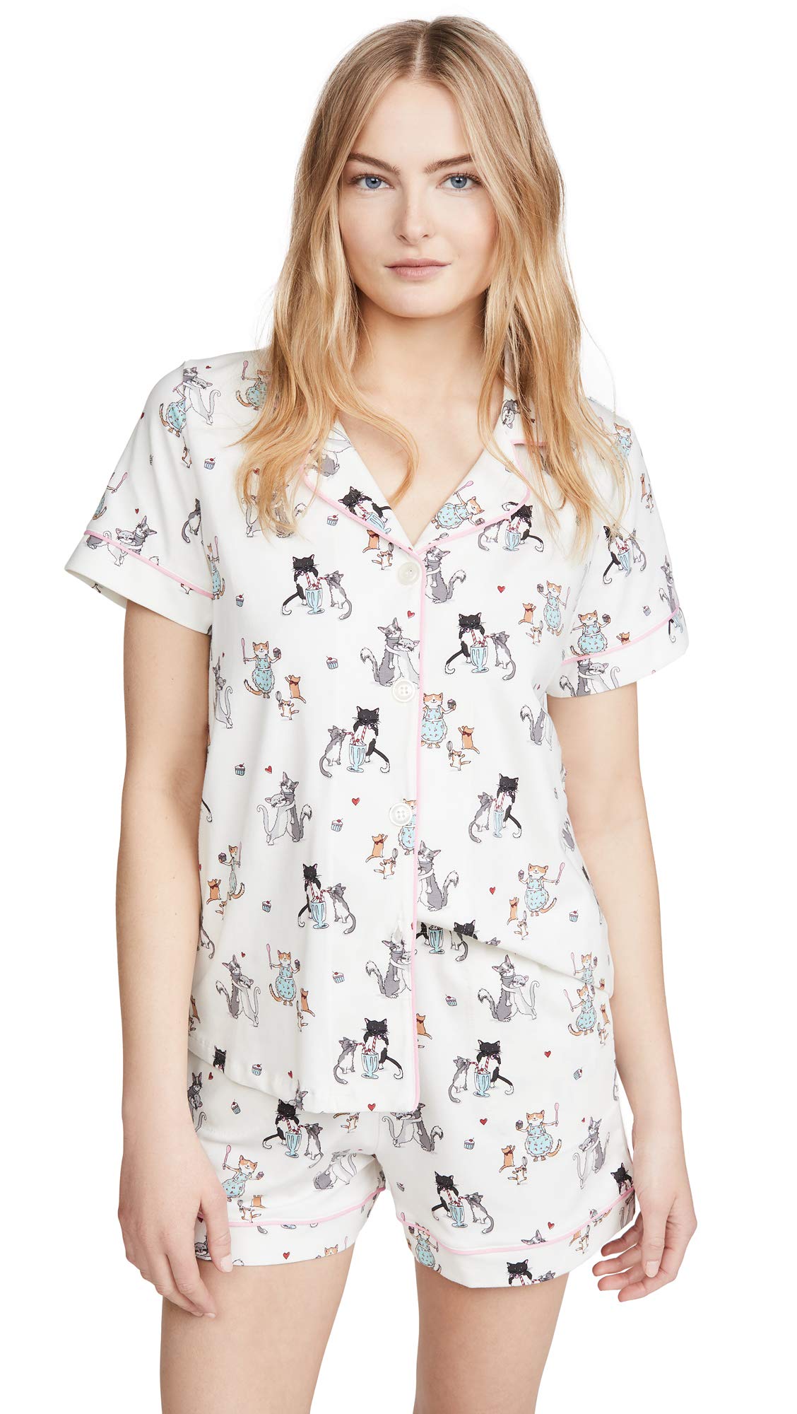 BedHead Pajamas Women's Short Sleeve Classic Shorty PJ Set - Soft Cotton Sleepwear for Women, Cute Lounge Pajama Set with Comfortable Fit - Perfect for Sleepovers, Relaxing at Home & Cozy Nights