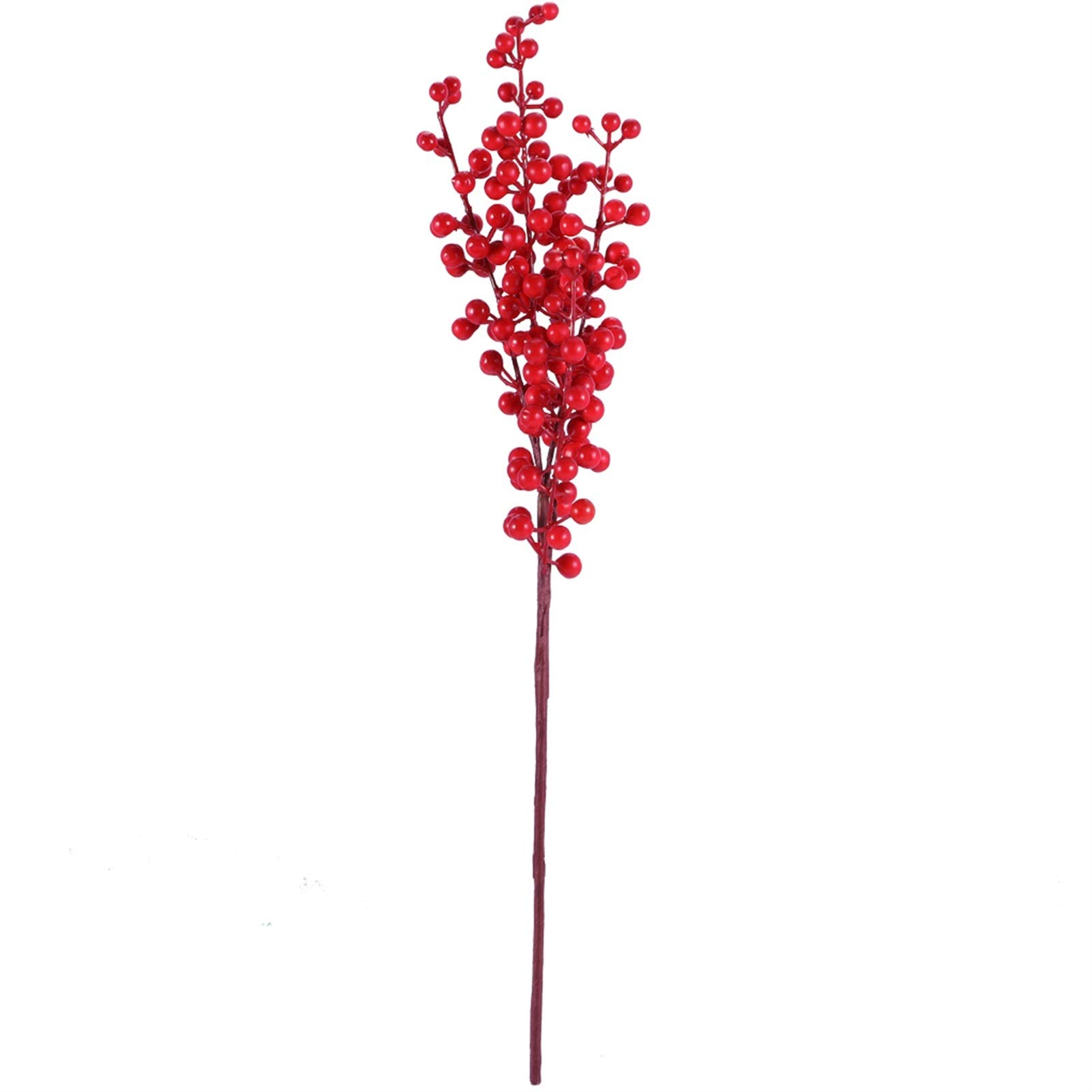 5-Branch Artificial Christmas Berry & Pine Cone Decor - Red Fake Flowers for DIY Holiday Home Party Decorations | Perfect for Christmas Tree, Wreaths, Centerpieces and Festive Table Settings