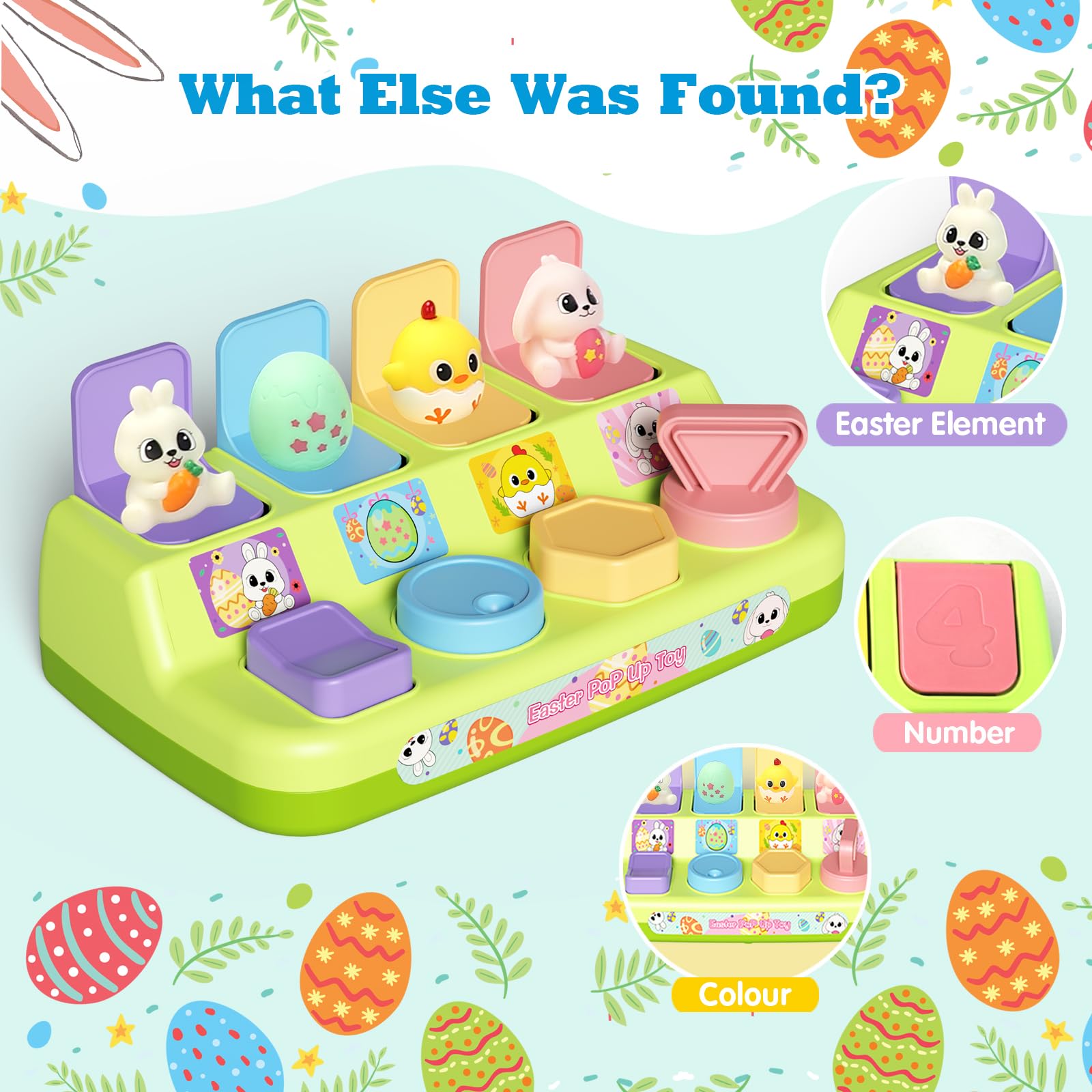 Interactive Pop Up Toys for Toddlers - Montessori Cause & Effect Learning Toys for Babies 18-24 Months - Easter Basket Stuffers & Toddler Gifts for 1-2 Year Olds - Perfect for Early Childhood Development & Sensory Play